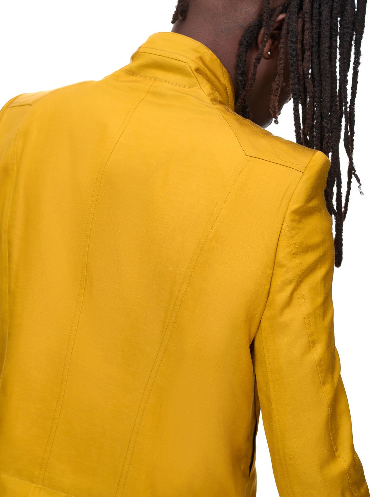 Paneled Satin Jacket (817JAM4-DARK-MUSTARD)