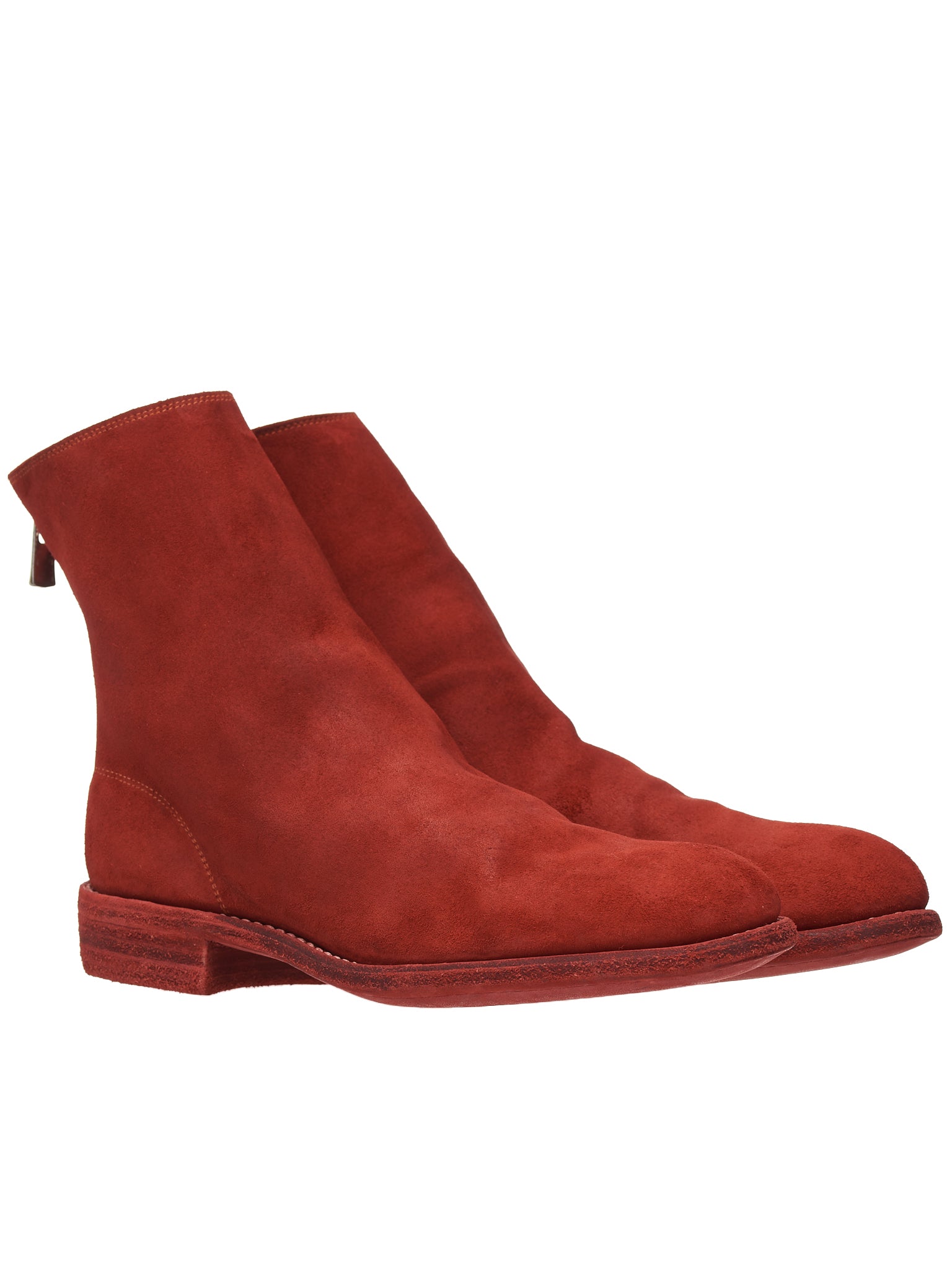 986 Horse Leather Zip Boots (986-HORSE-REVERSE-1006T-RED)