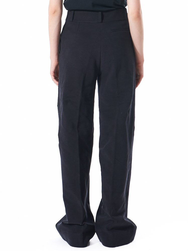 Casual French Terry Palazzo Trouser (FW16W-048 BLACK) - H. Lorenzo