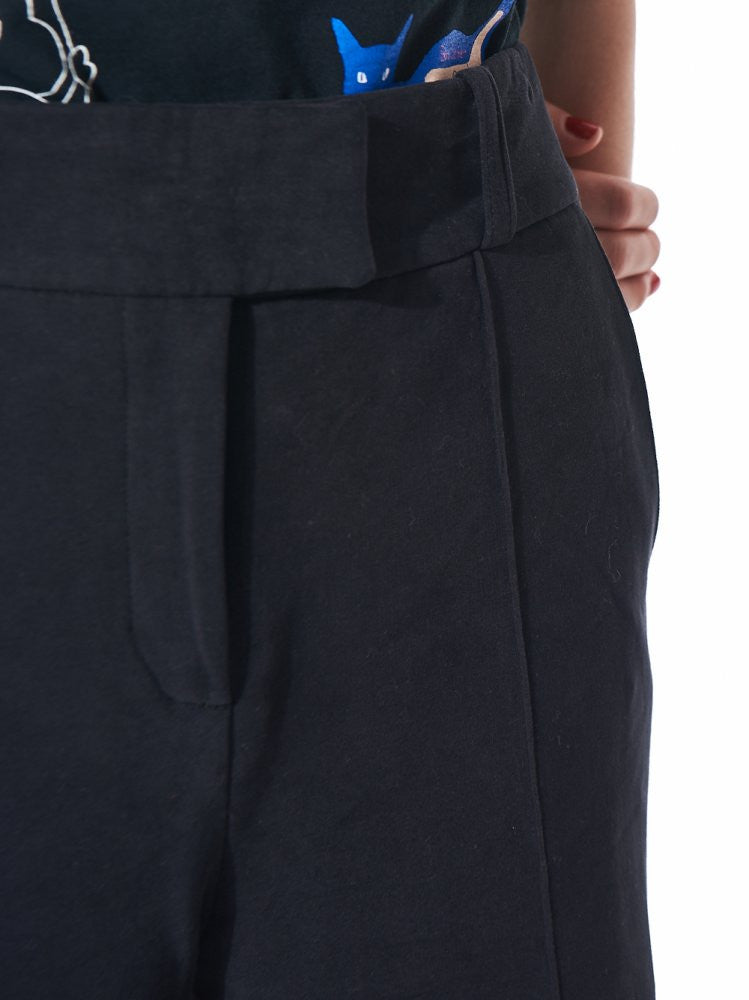 Casual French Terry Palazzo Trouser (FW16W-048 BLACK) - H. Lorenzo