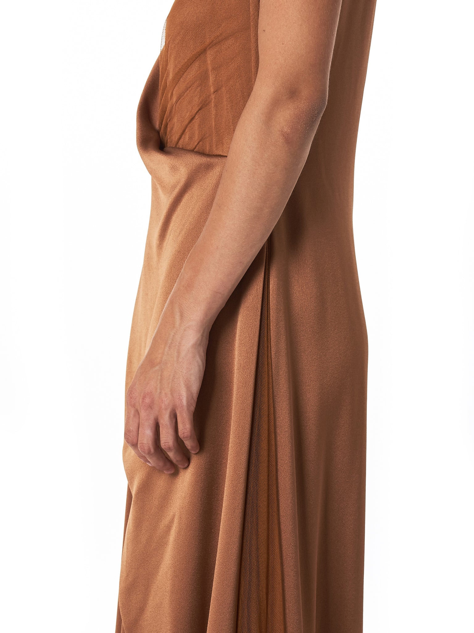 ‘Leona’ V-neck Tulle Layered Dress (9BS5051-TOFFEE)
