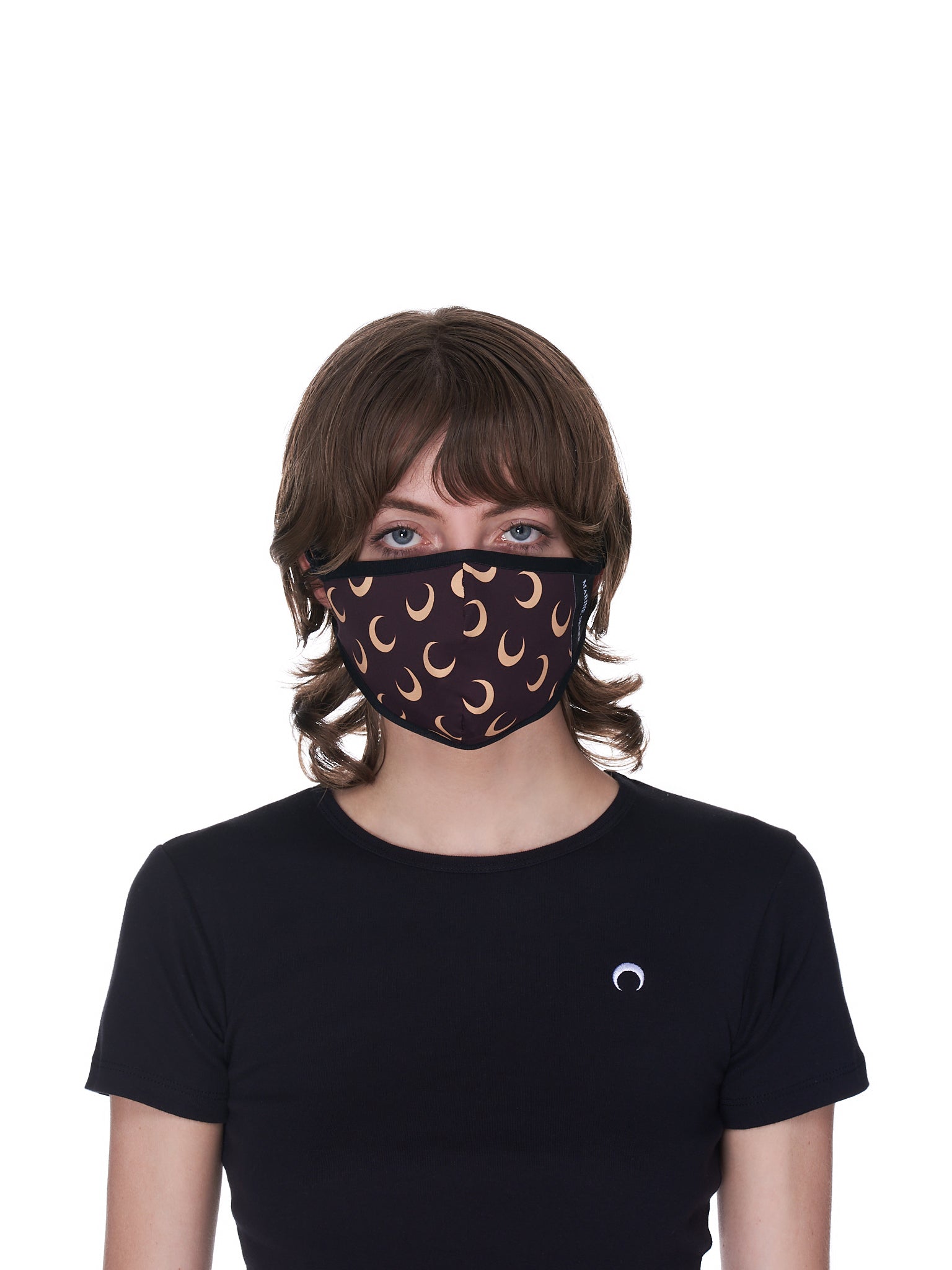 Moon Lozenge Mask (A059ICONX-ALL-OVER-MOON-BROWN)