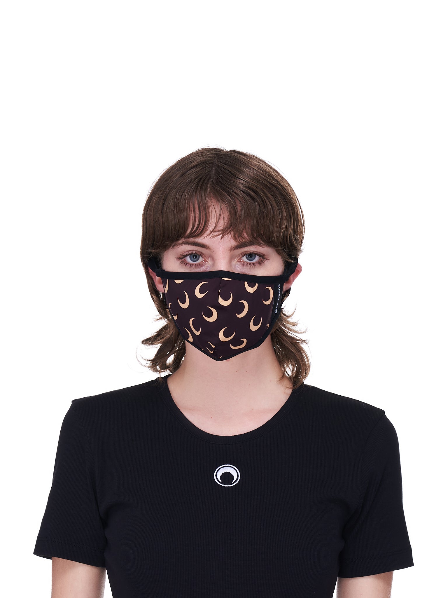 Brown & Tan Allover Moon Daily Wear Mask (A059ICONX-JERPA0001-BROWN-PRIN)