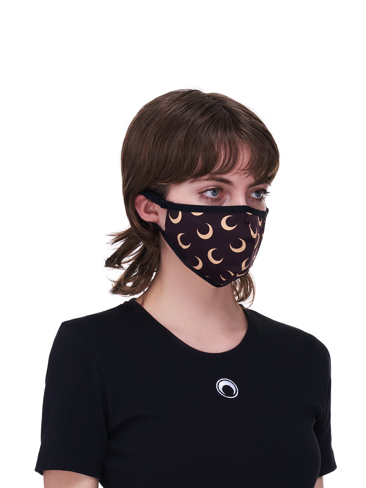 Brown & Tan Allover Moon Daily Wear Mask (A059ICONX-JERPA0001-BROWN-PRIN)