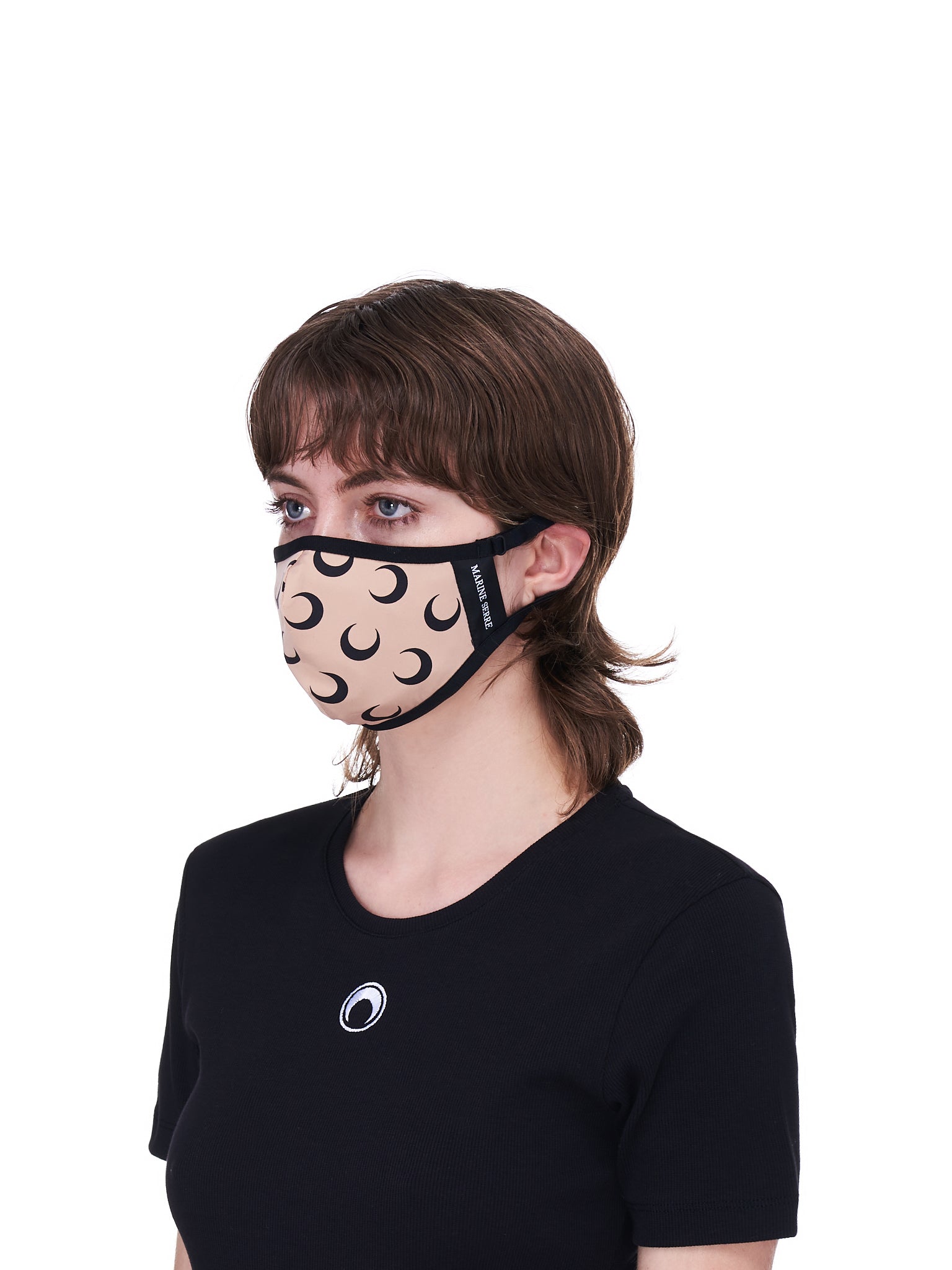 Tan & Black Allover Moon Daily Wear Mask (A059ICONX-JERPA0001-TAN-BLACK)