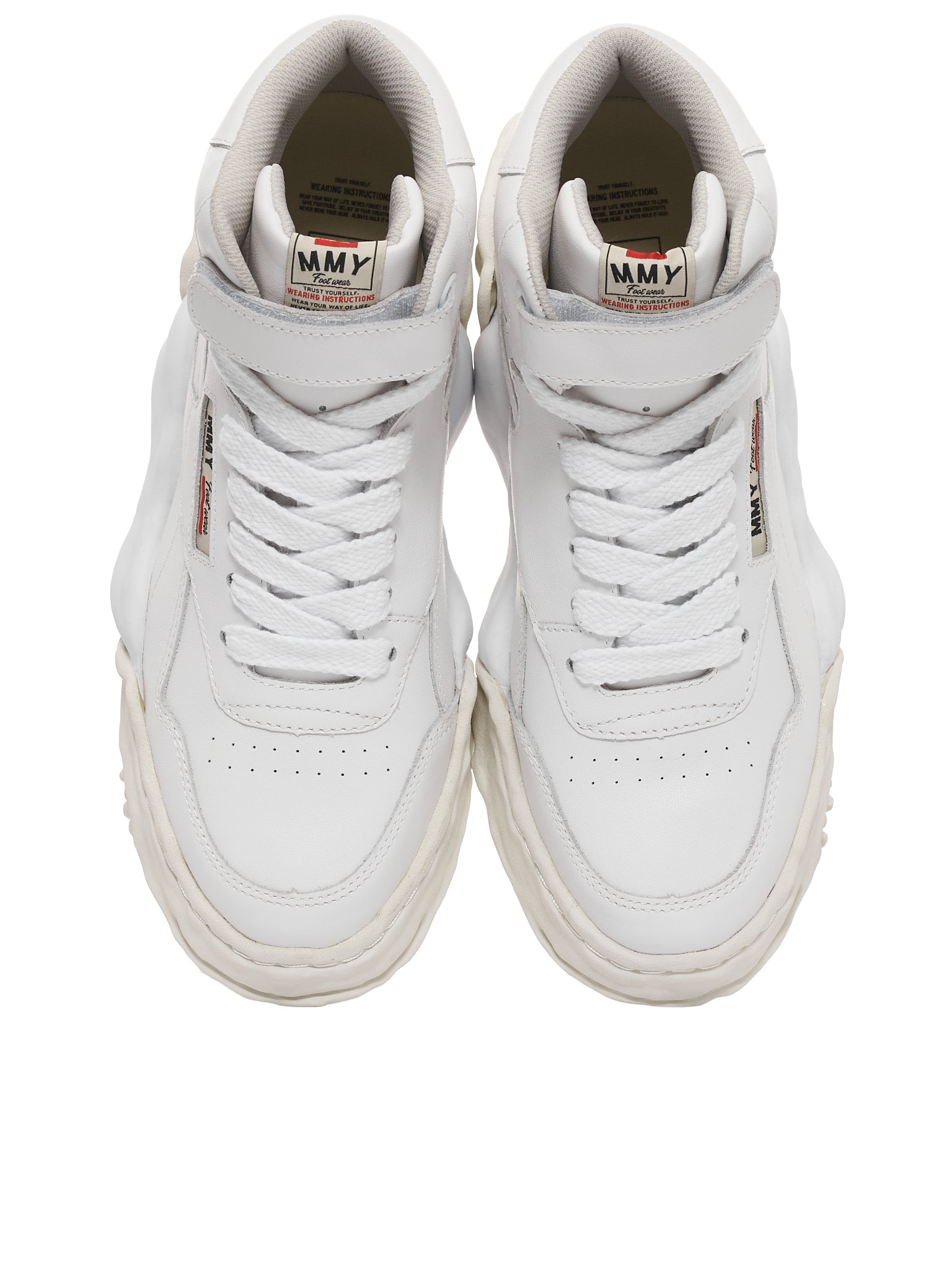 Ann Demeulemeester Velcro Strap High Top Leather Sneakers in White for Men