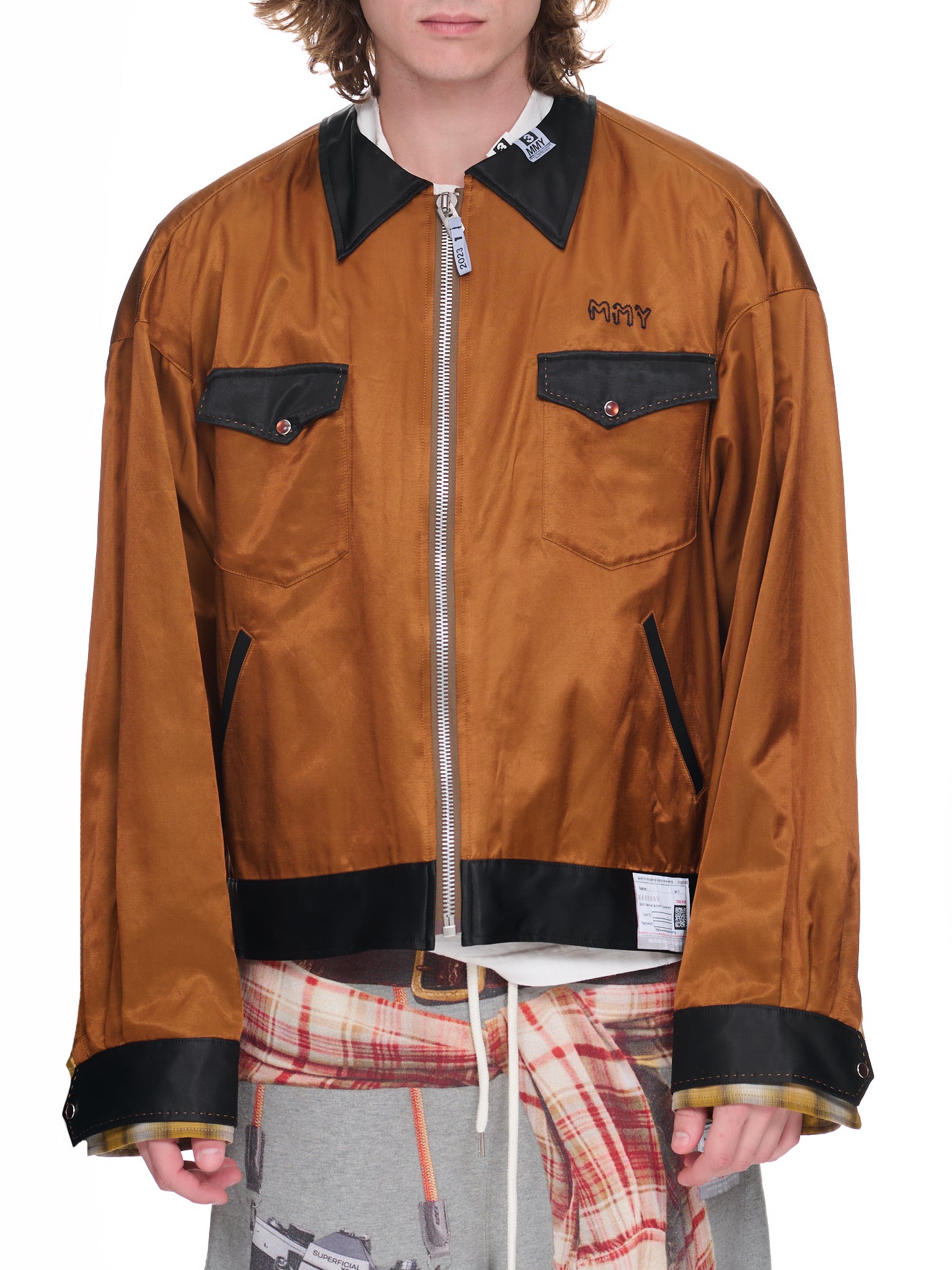 No-Collar Car Club Jacket (A10BL062-BROWN)