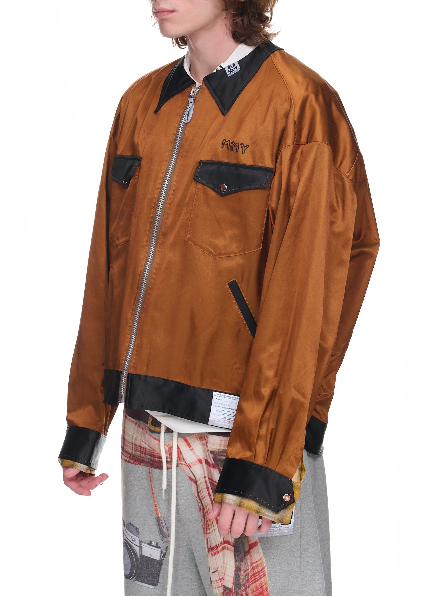 No-Collar Car Club Jacket (A10BL062-BROWN)