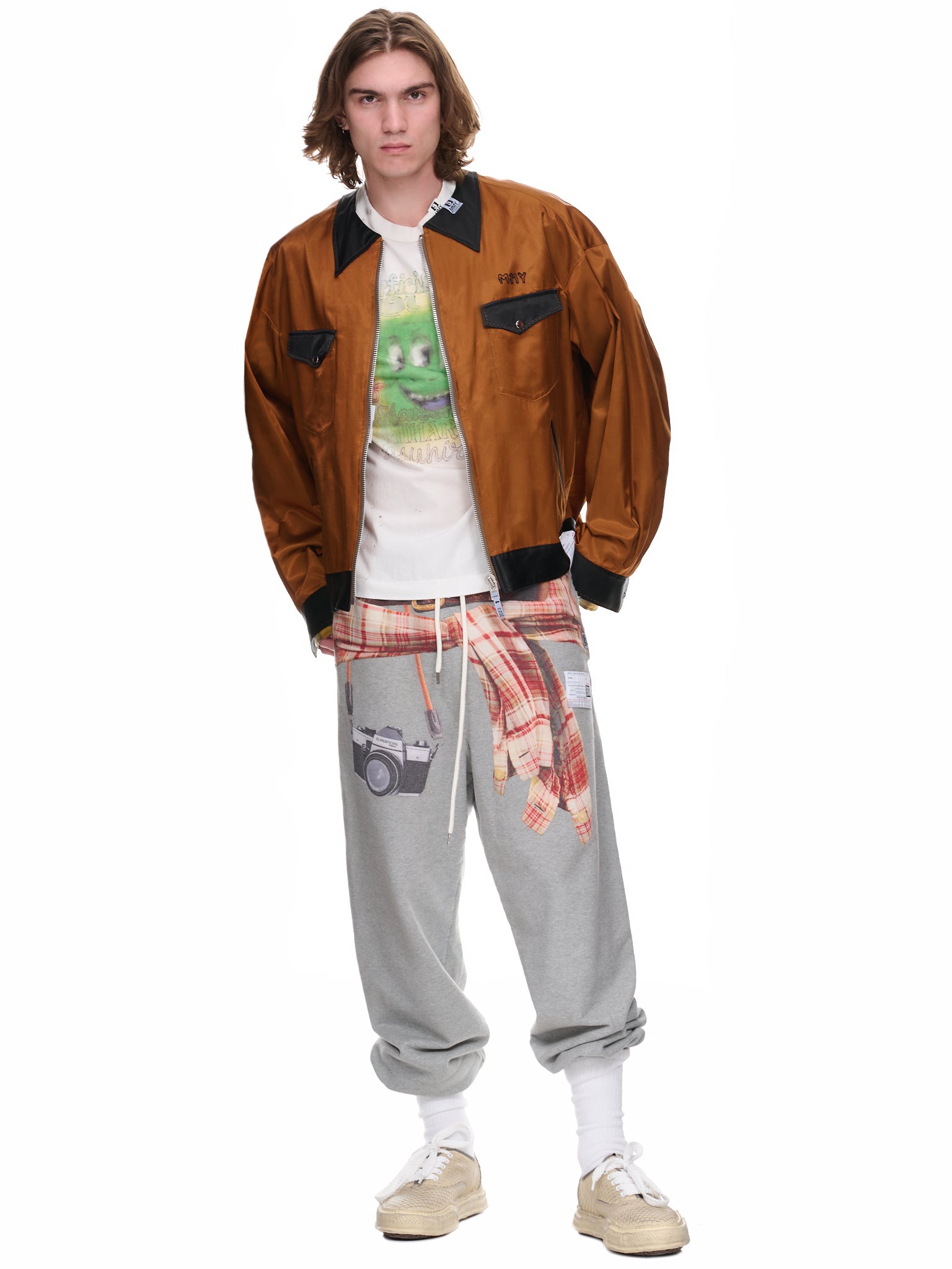 No-Collar Car Club Jacket (A10BL062-BROWN)