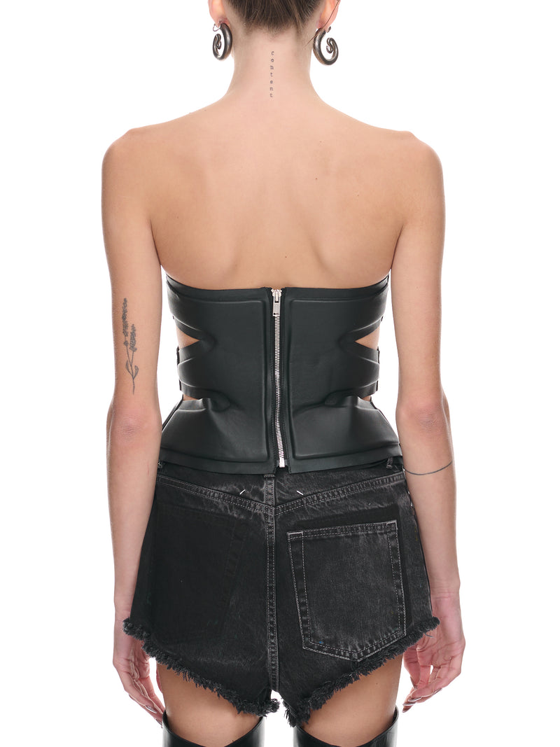 Black Padded Leaf Corset (A3581R23-1000-BLACK)