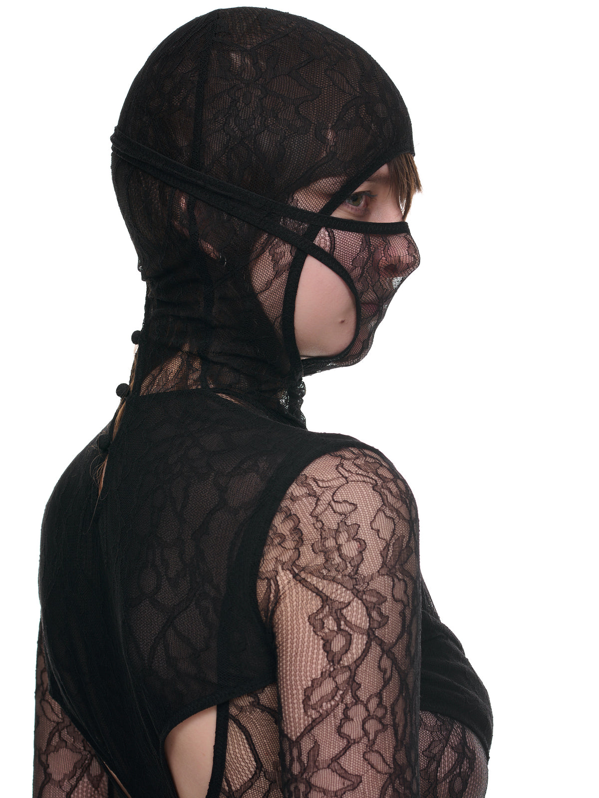 Visceral Lace Masked Bodysuit (A9873-BLACK)