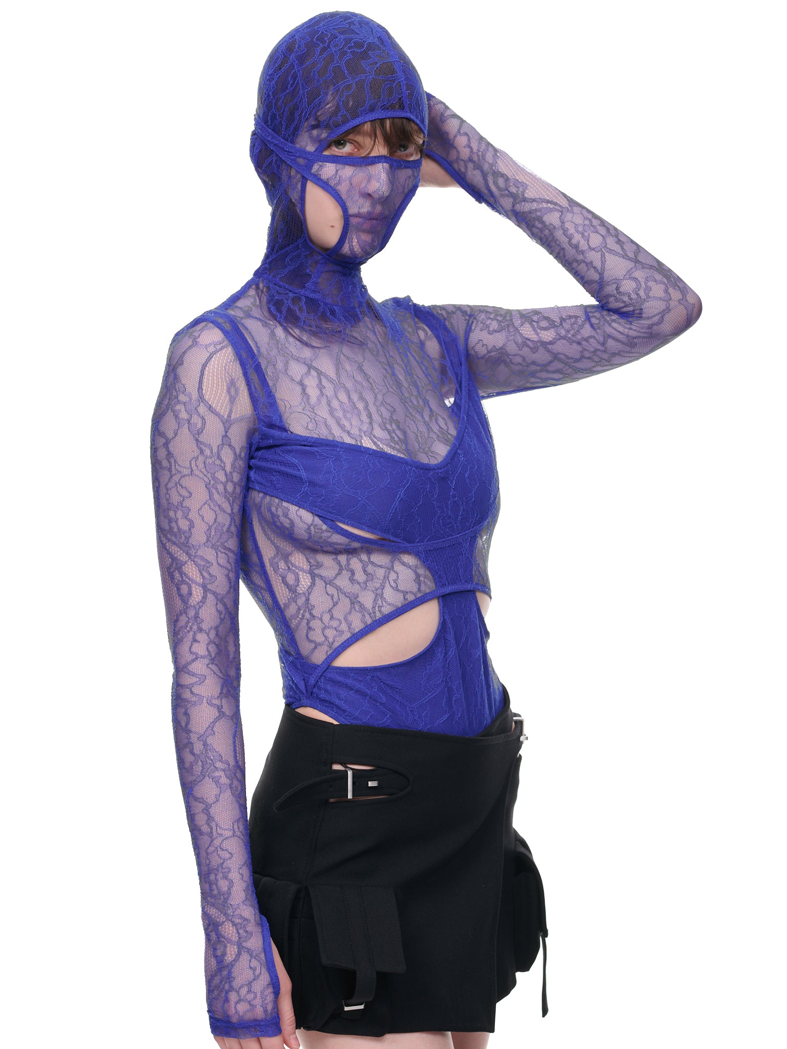 Dion Lee Sheer Lace Masked Bodysuit - Farfetch