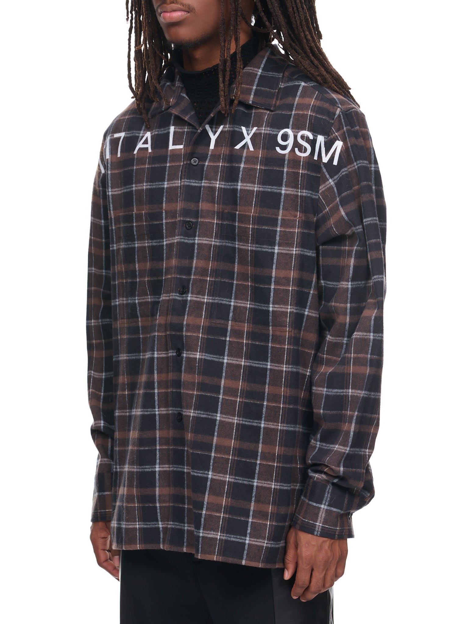 Paid Logo Shirt (AAMSH0173FA02-BROWN-BLACK)