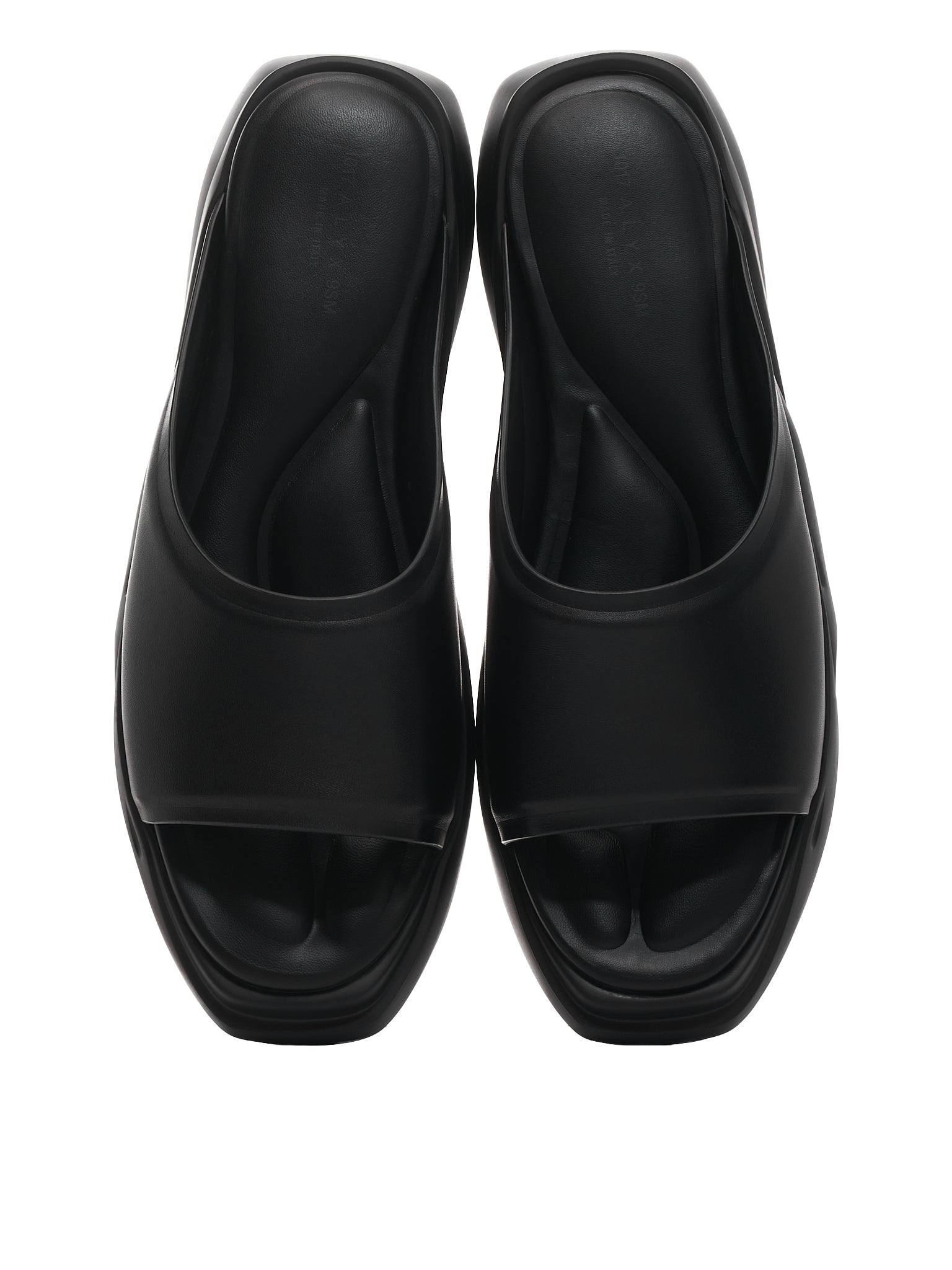 1017 Alyx 9SM Black Leather Mono-Slide | H. Lorenzo - top