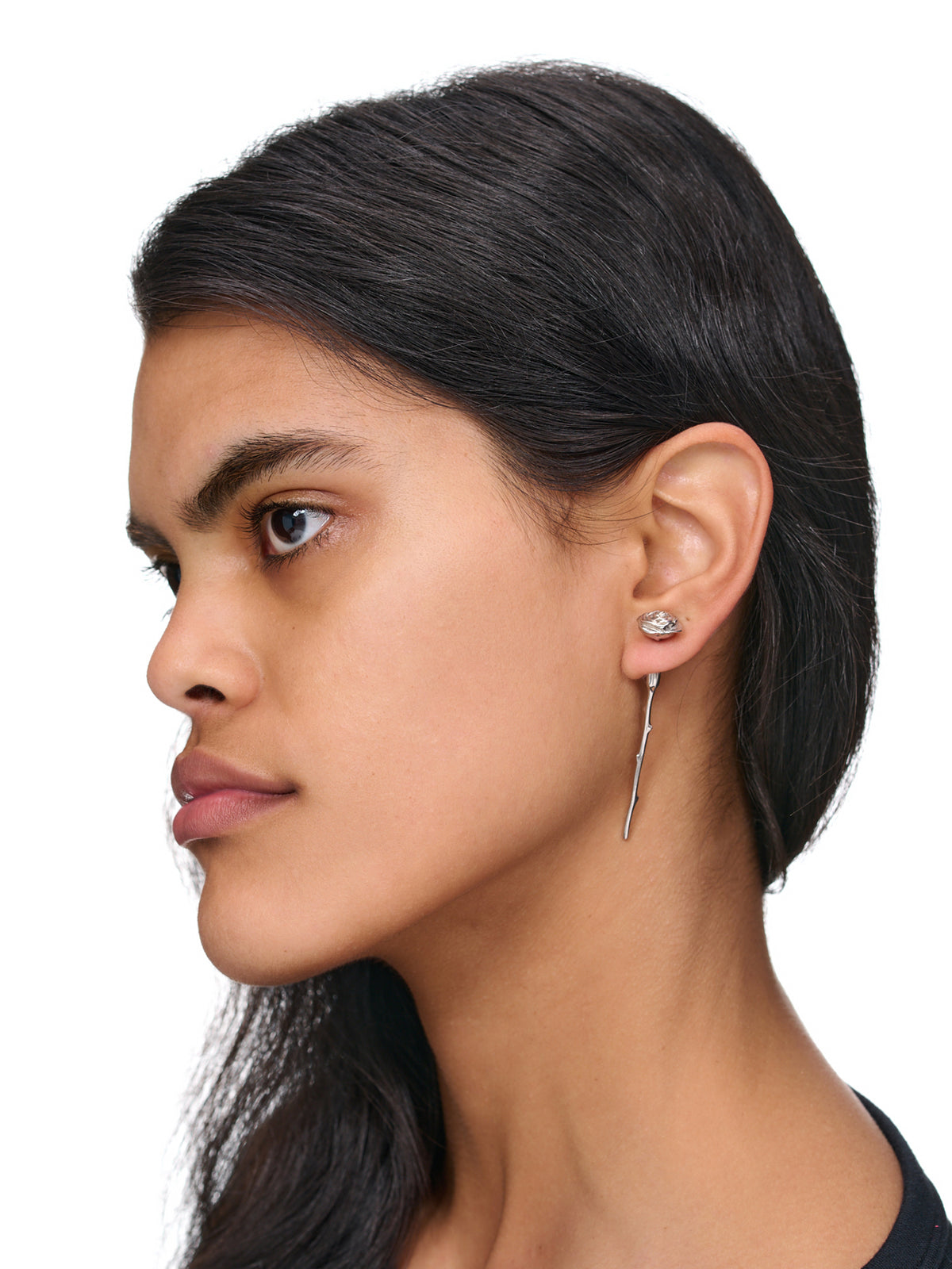 Rose Earring (AC-ROSE-EARRING-RHODIUM-VERMEI)