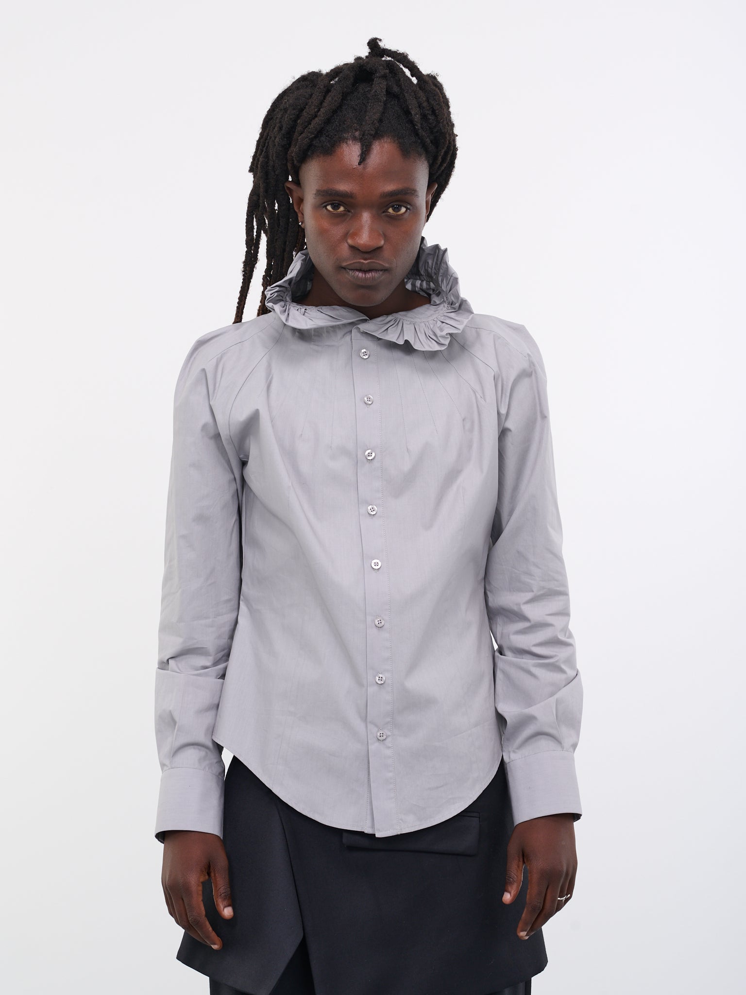 Pleated Collar Shirt (AE23SH01-GREY)