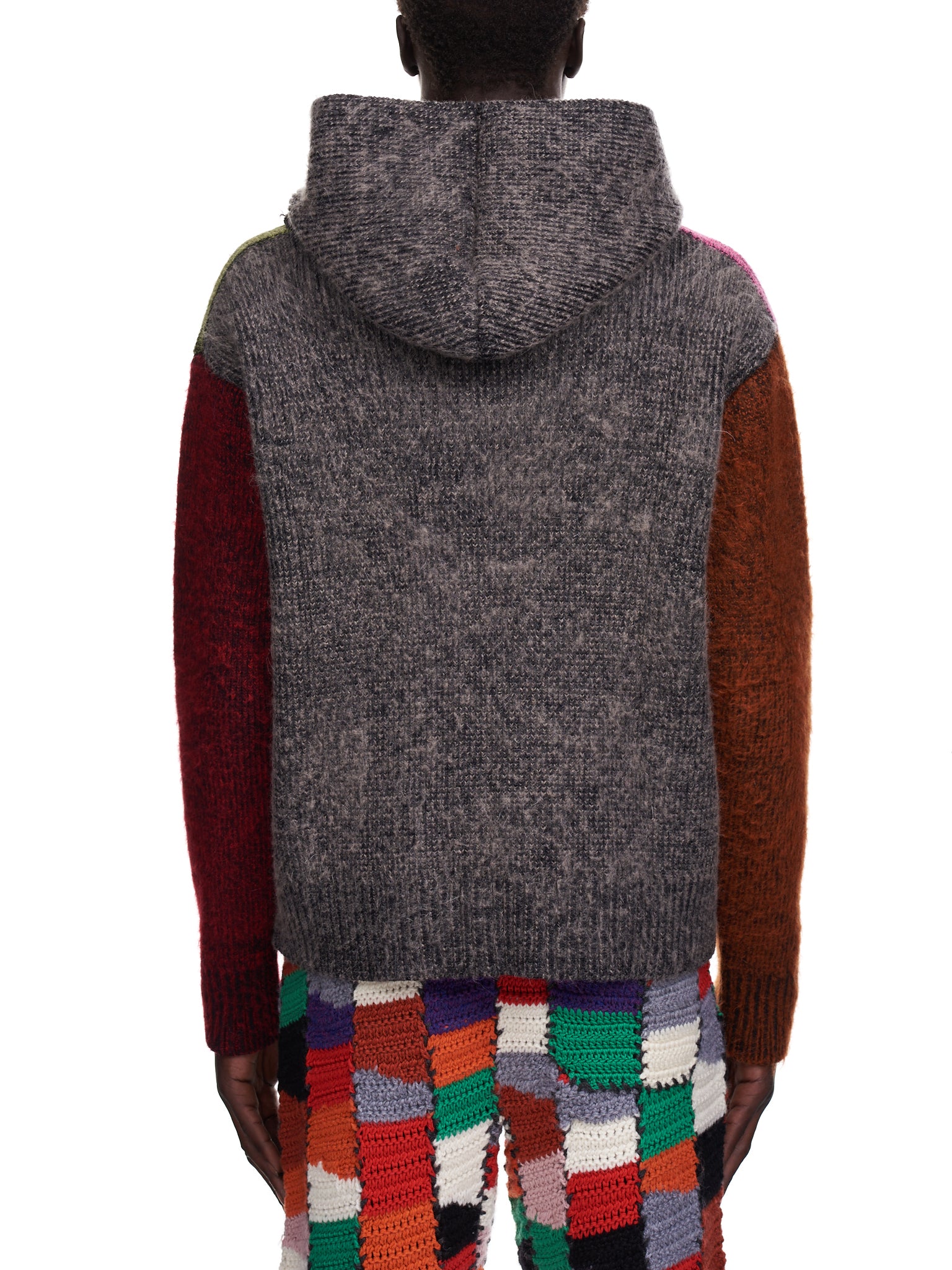 AGR Multi-Tone Knit Hoodie | H. Lorenzo - back