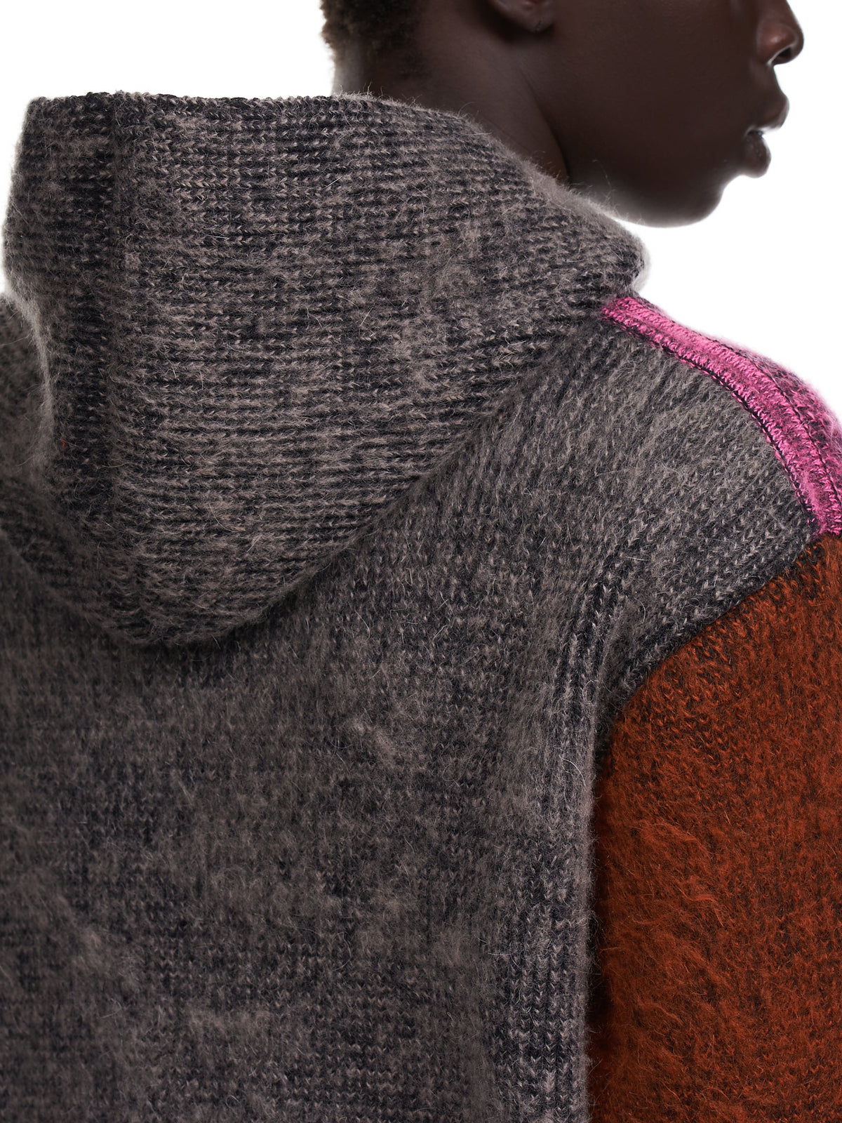 AGR Multi-Tone Knit Hoodie | H. Lorenzo - detail 
