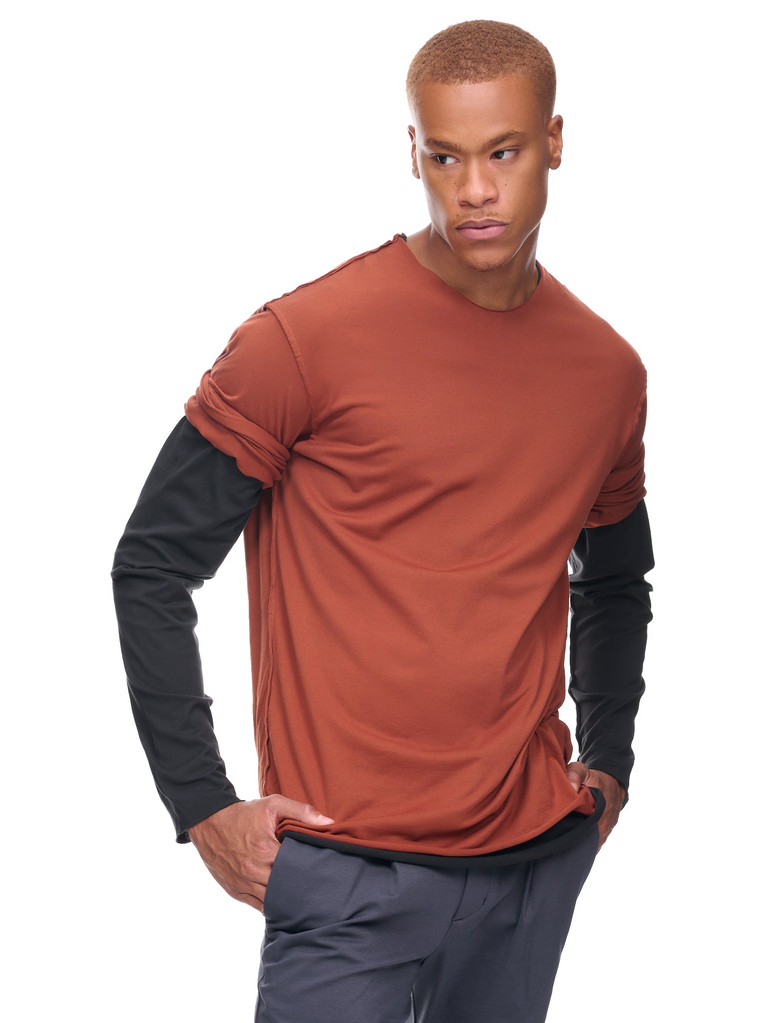Layered Shirt (AJ22-048-D-ORANGE)