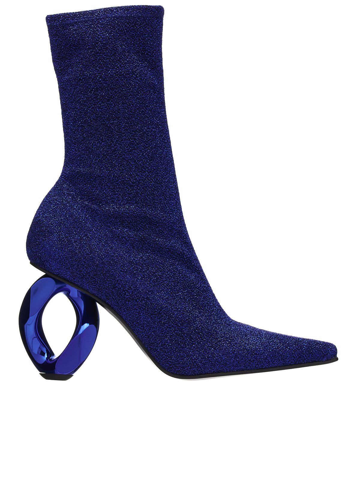 Chain Heel Ankle Sock Boots (ANW39060A-16282-BLUE)