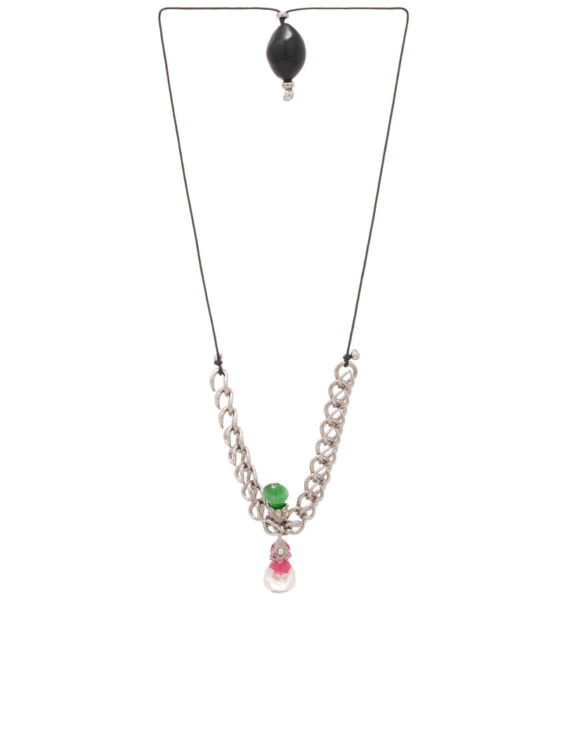 Chenille Chain Necklace (AO-183902-SILVER)