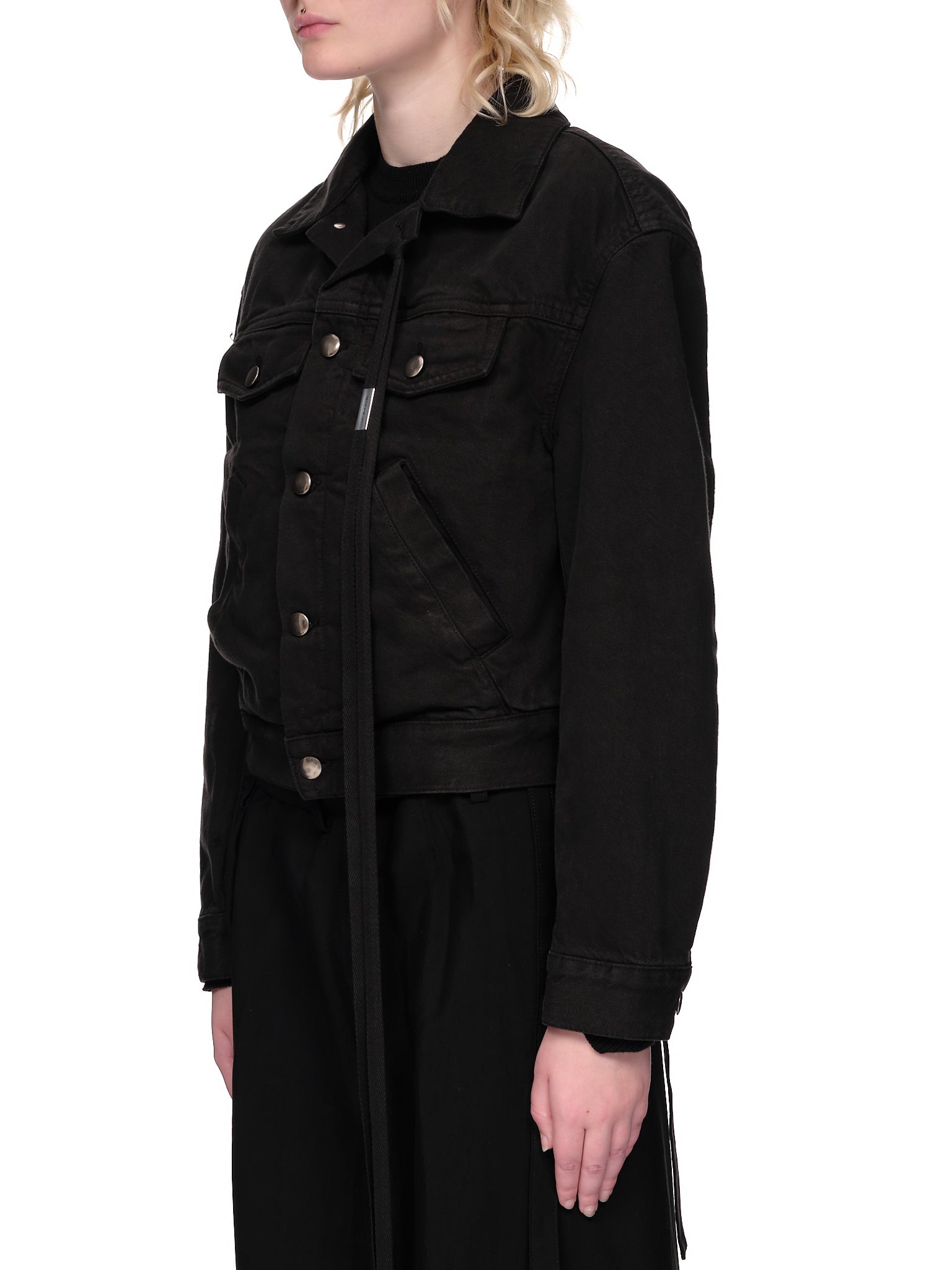Ann Demeulemeester H.Lorenzo Marthe Denim Jacket B0010180 FA038 099 BLACK 40 Black