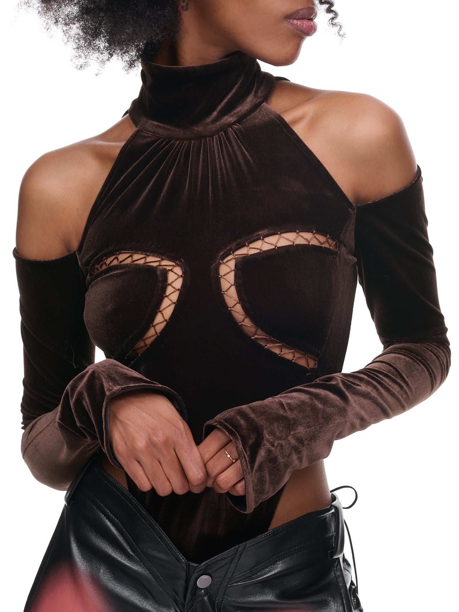 Velvet Bodysuit (BD-04-DKBROWN)