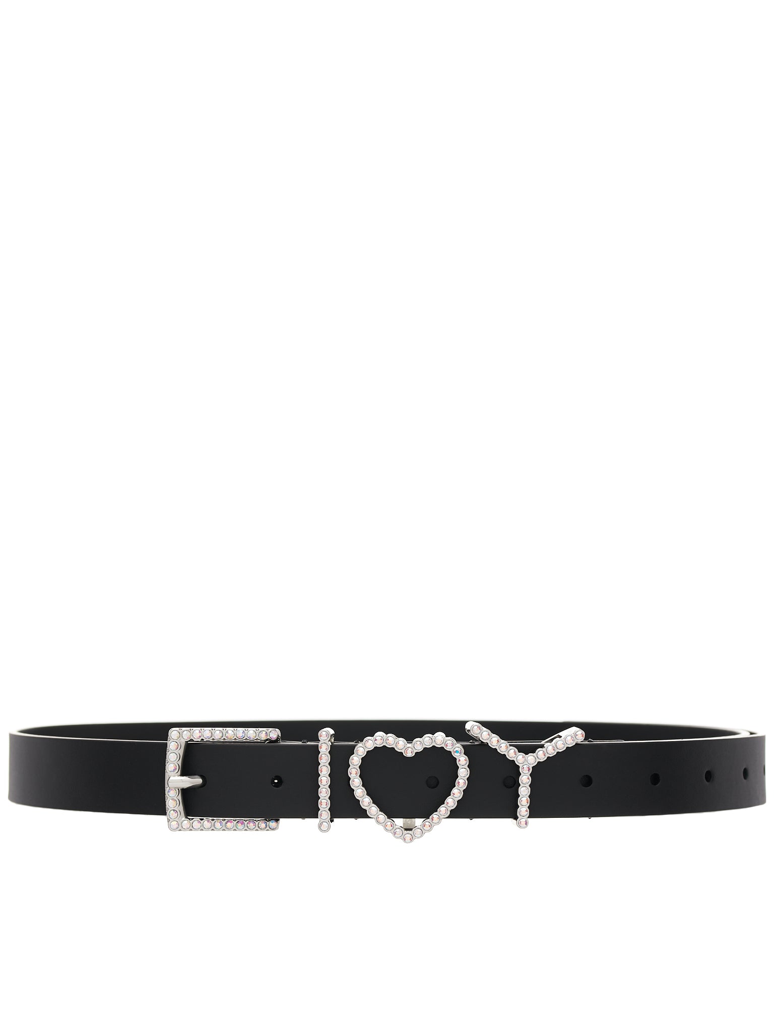 Y Heart Belt (BELT11B-S24-S10-BLACK-RHINESTO)