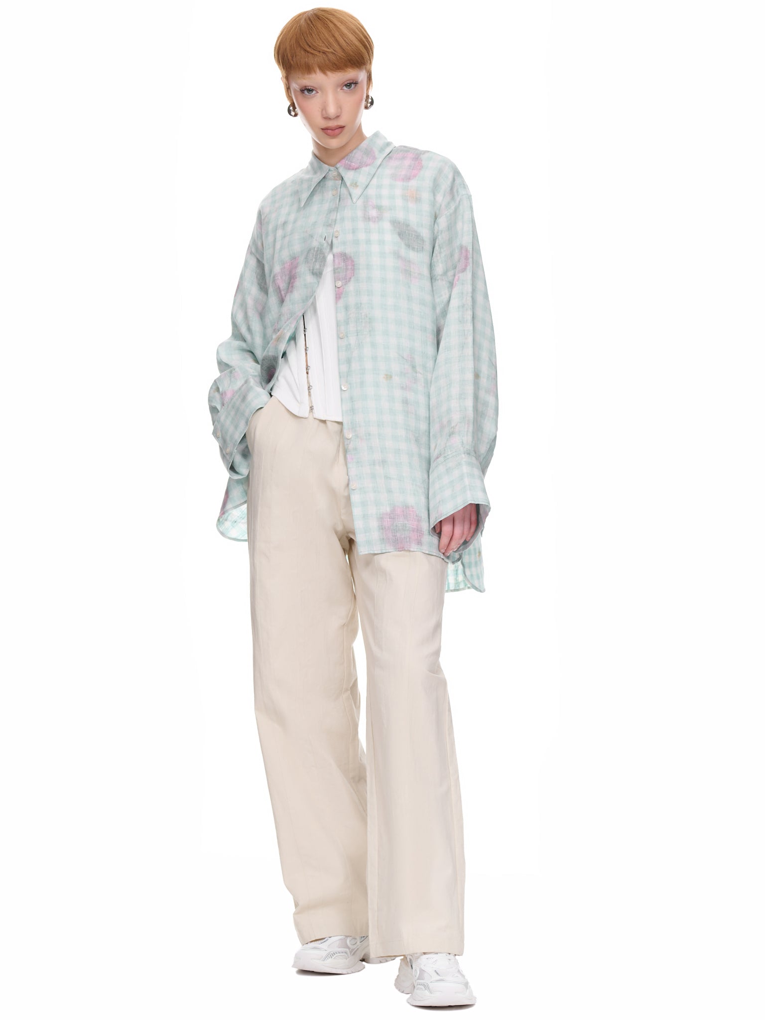 Plaid Shirt (BLOU000904-GREEN)