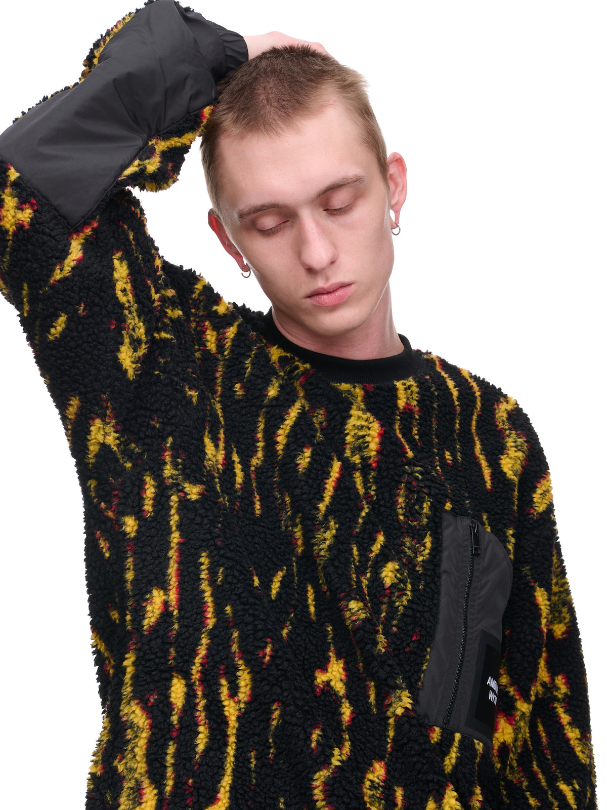 Teddy Jacquard Sweater (BMBA027-FAB001-YELLOW-BLACK)