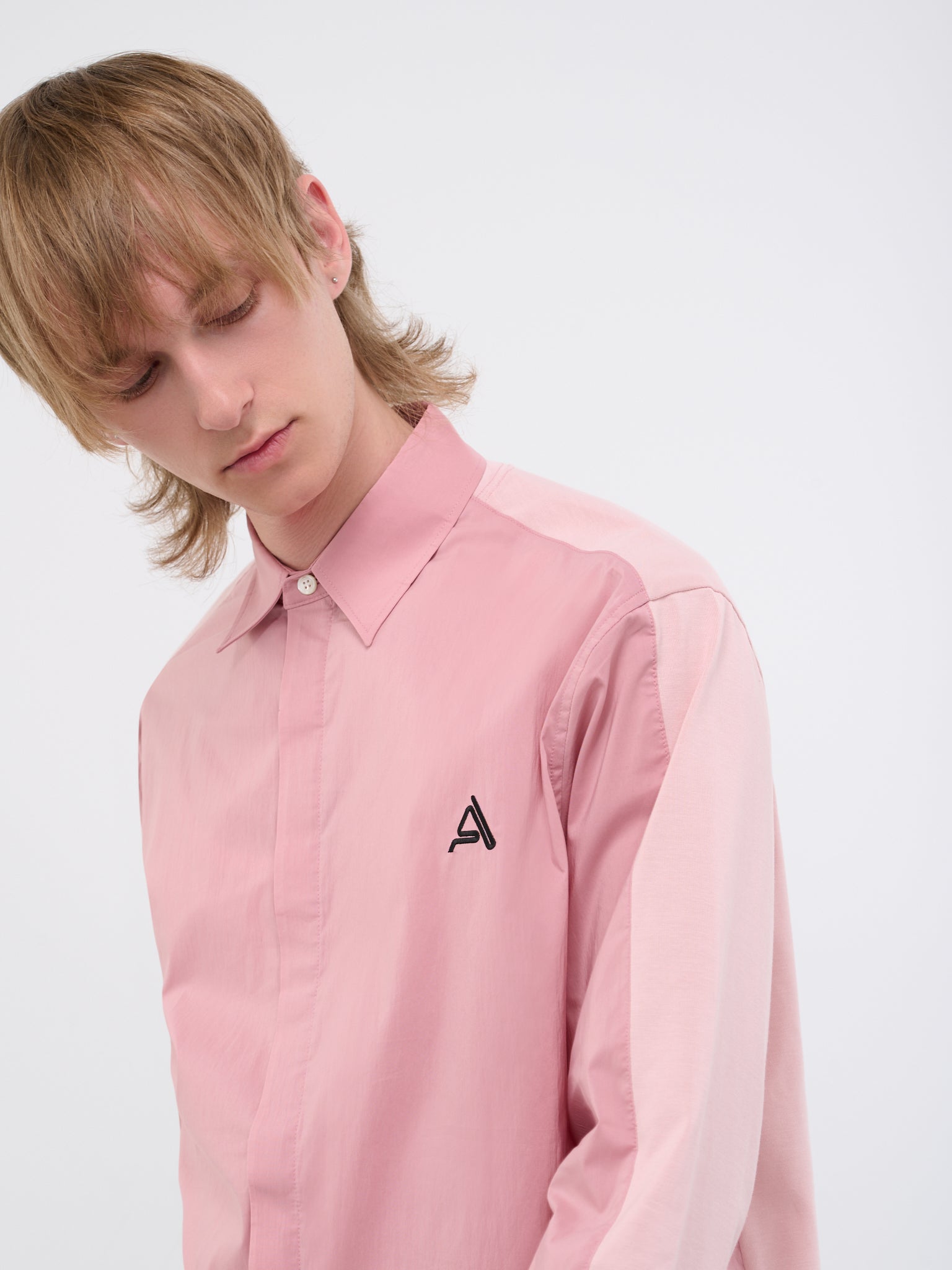 Paneled Shirt (BMGA073-FAB001-3442-PINK-DUSTY)