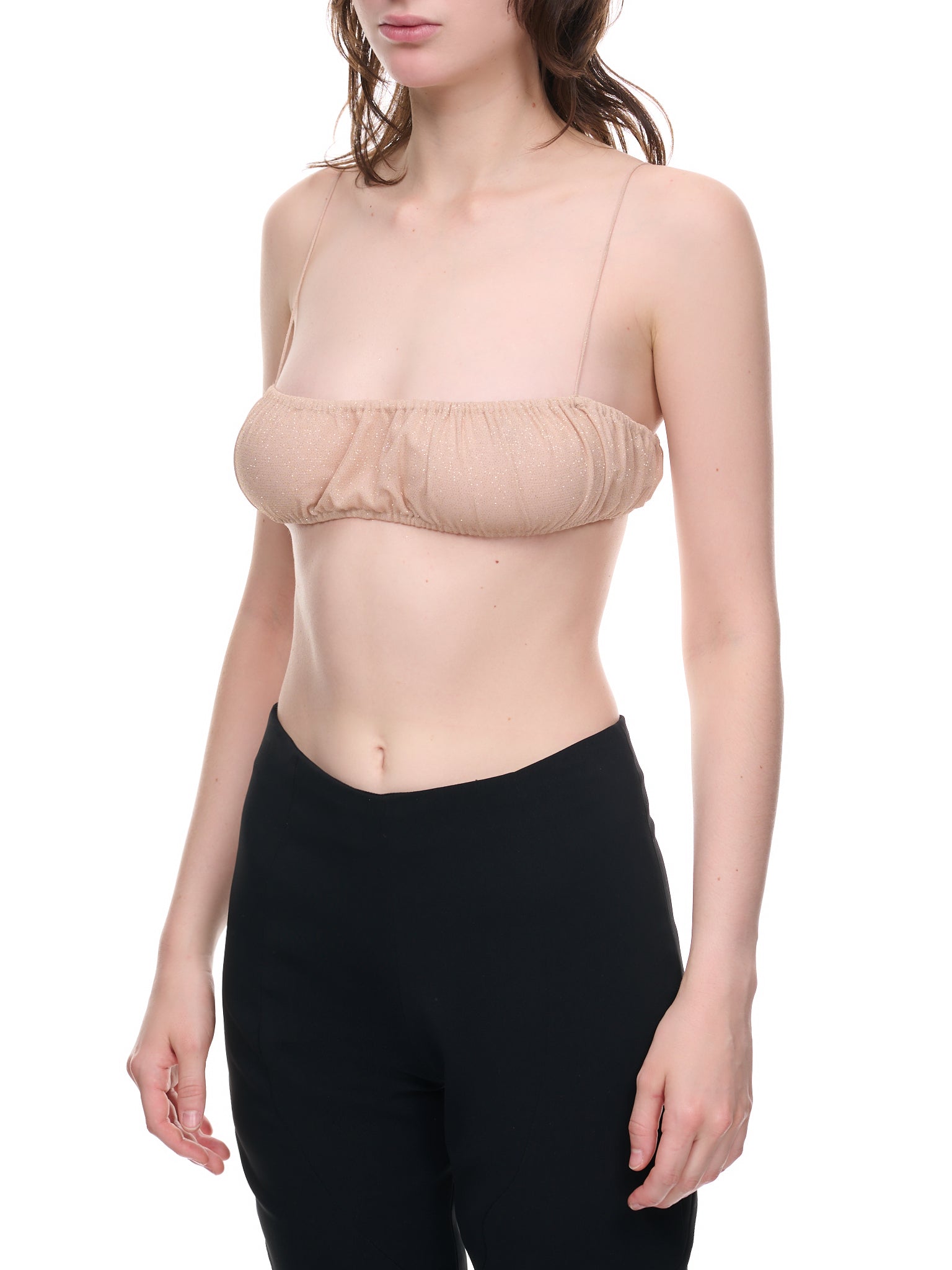 HUGO - Strapless bandeau bra in stretch cotton with logo