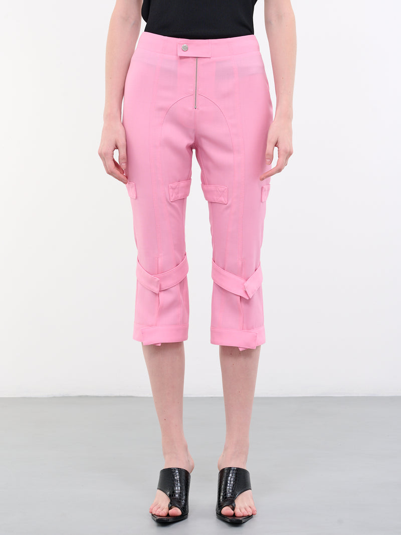 Strap Cropped Pants (BWCA041-FAB001-3400-BEGONIA-PI)