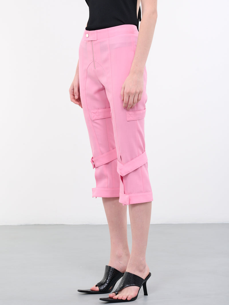 Strap Cropped Pants (BWCA041-FAB001-3400-BEGONIA-PI)
