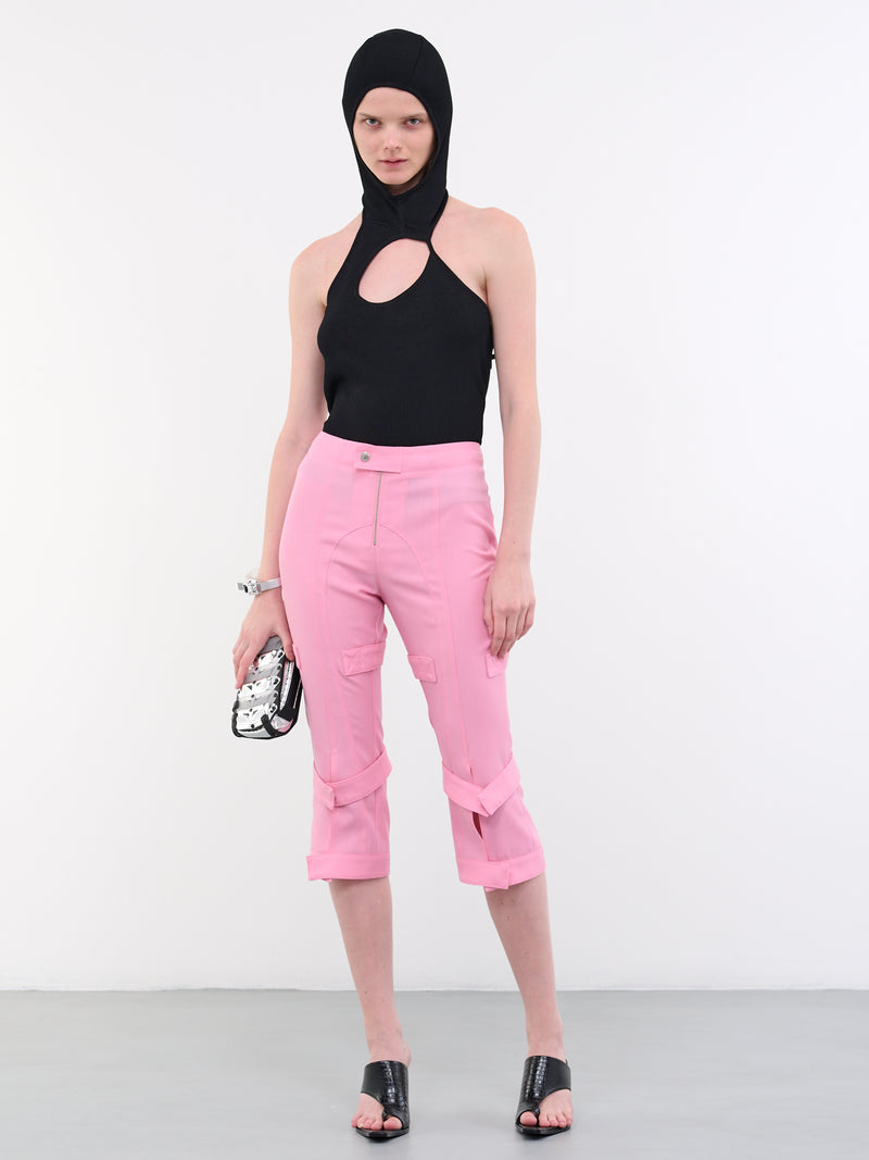 Strap Cropped Pants (BWCA041-FAB001-3400-BEGONIA-PI)