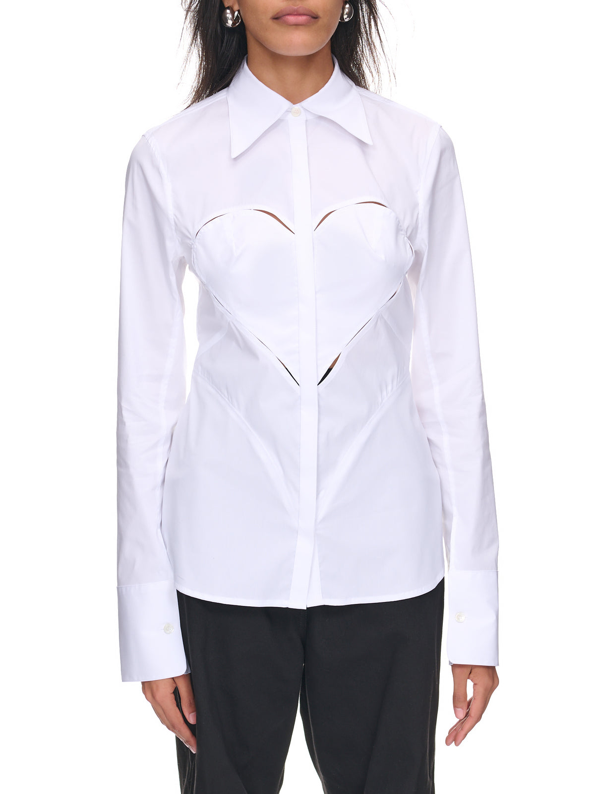 Heart Slit Shirt (BWGA032-FAB001-0200-CLOUD-NO-C)