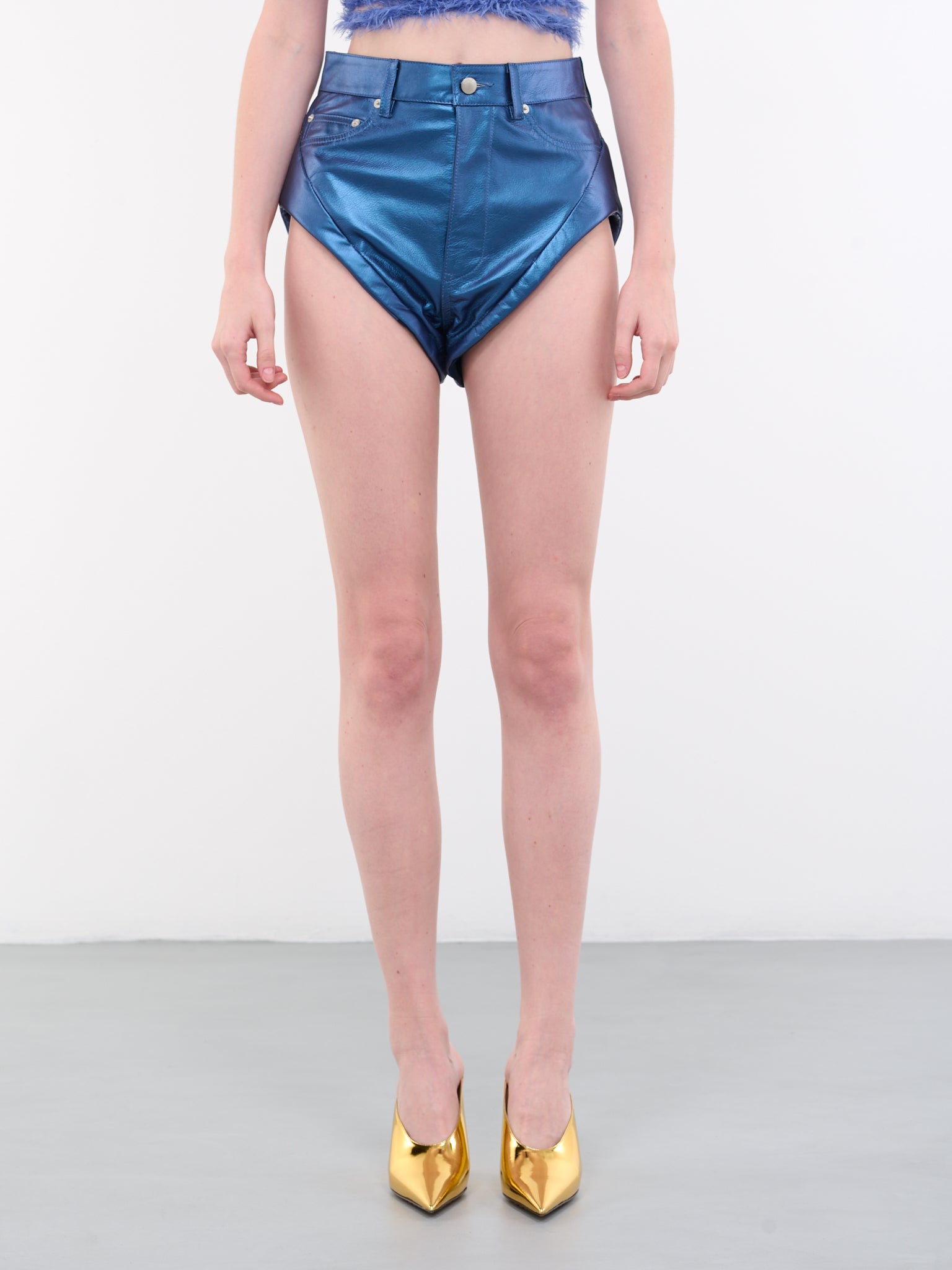 Metallic Leather Hot Shorts (BWJF002-LEA001-4400-METALLIC-B)