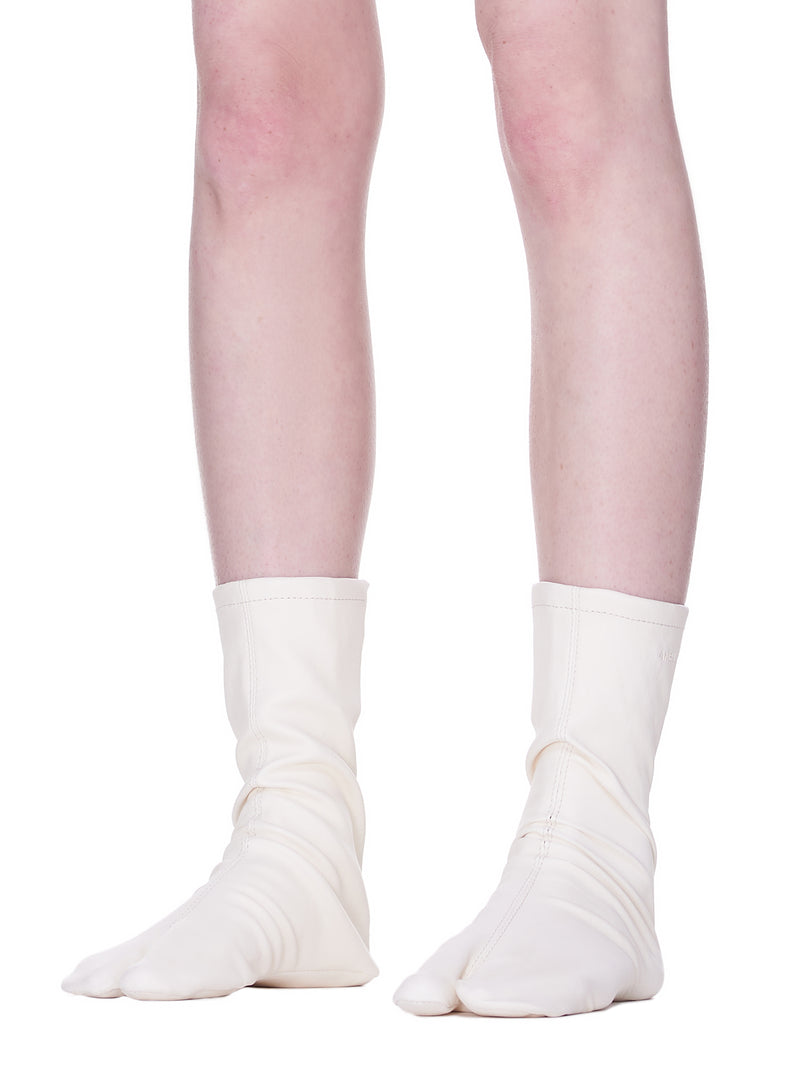 Leather Tabi Socks (BWRA001-0FF-WHITE)
