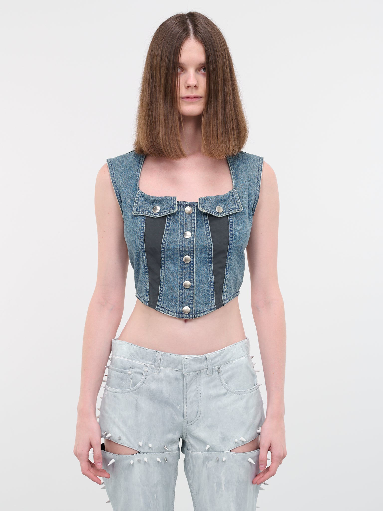 Denim Bustier Top (BWYP008-DEN001-4900-MID-BLUE)