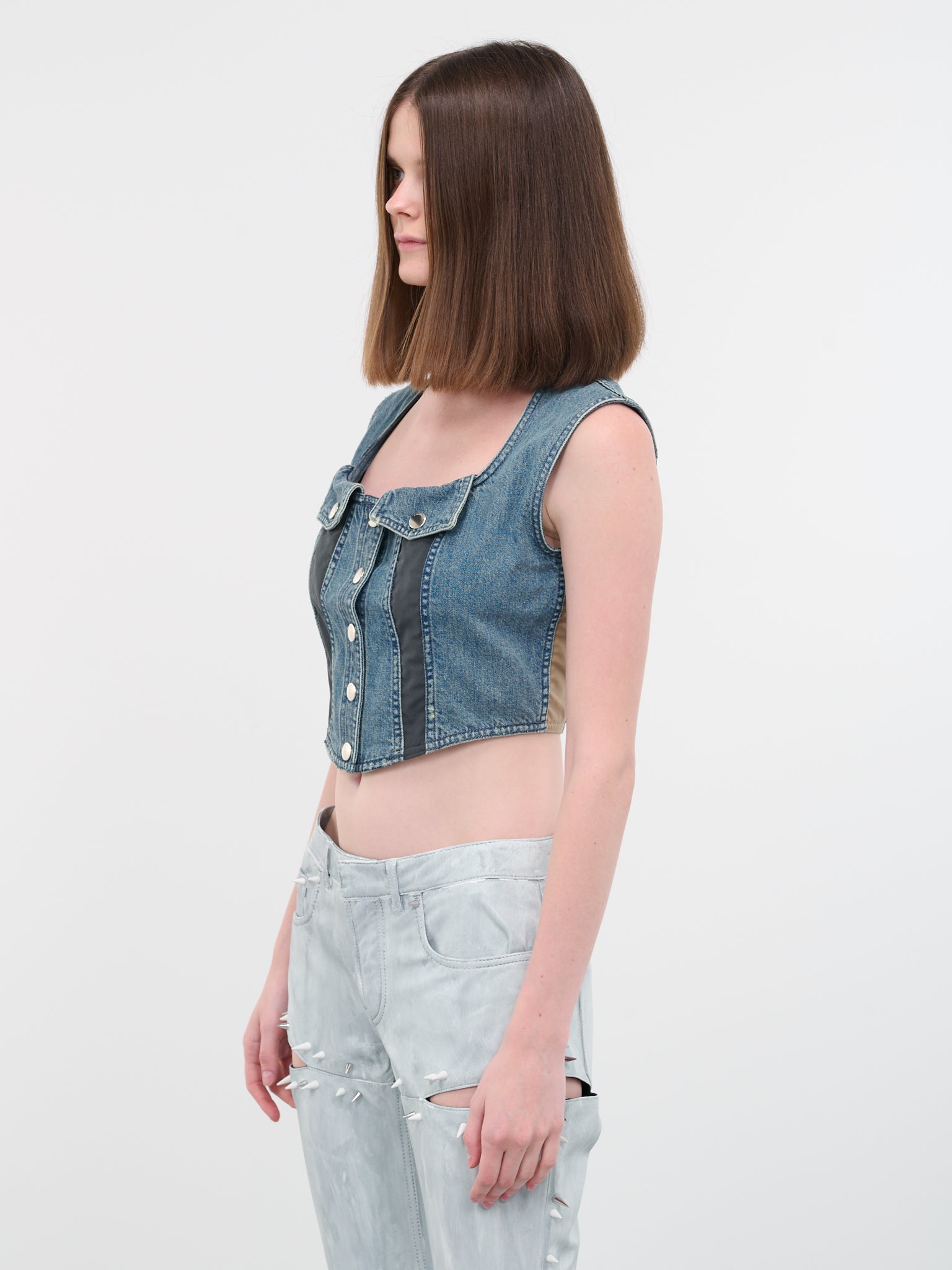 Denim Bustier Top (BWYP008-DEN001-4900-MID-BLUE)