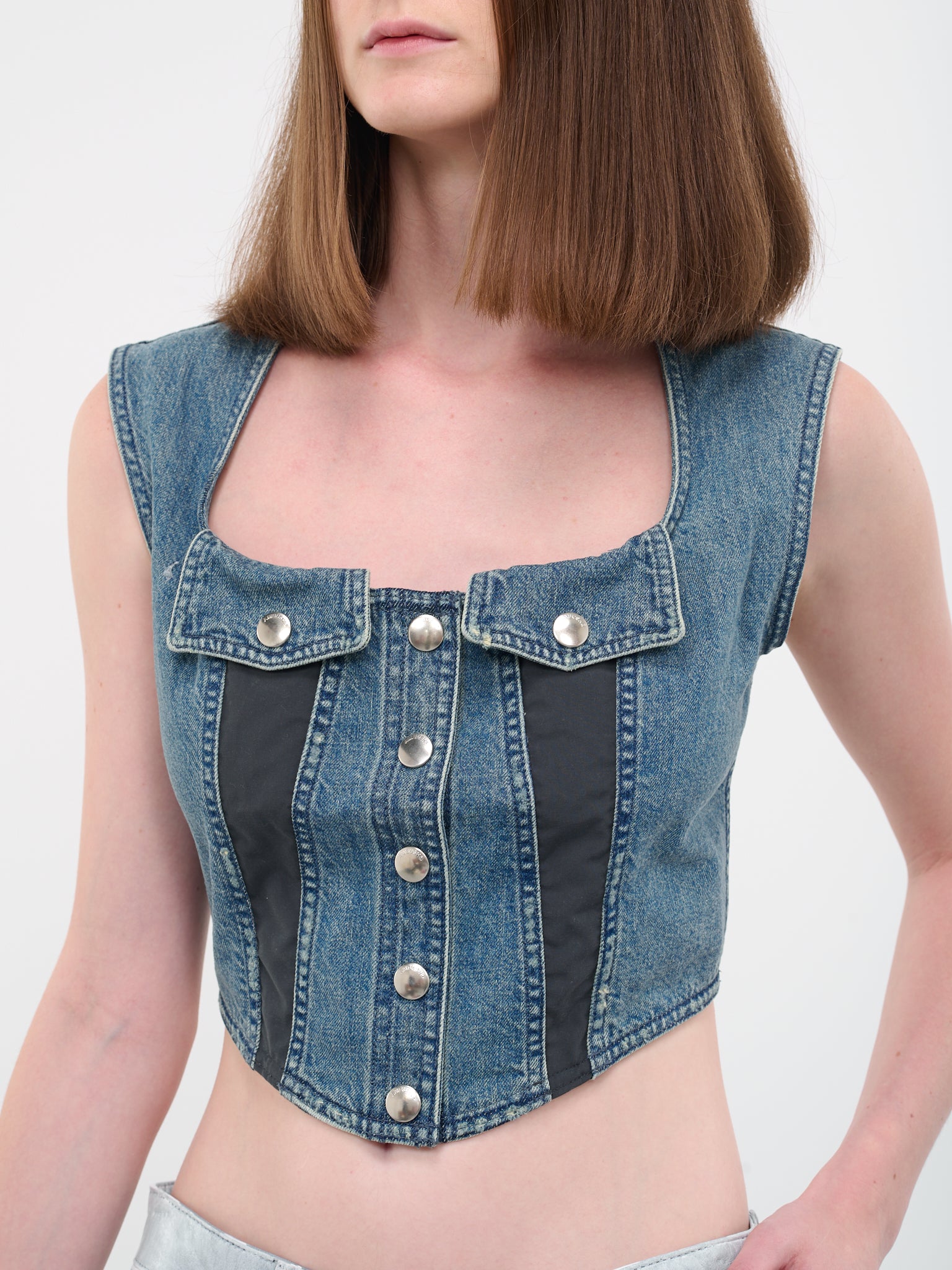 Denim Bustier Top (BWYP008-DEN001-4900-MID-BLUE)