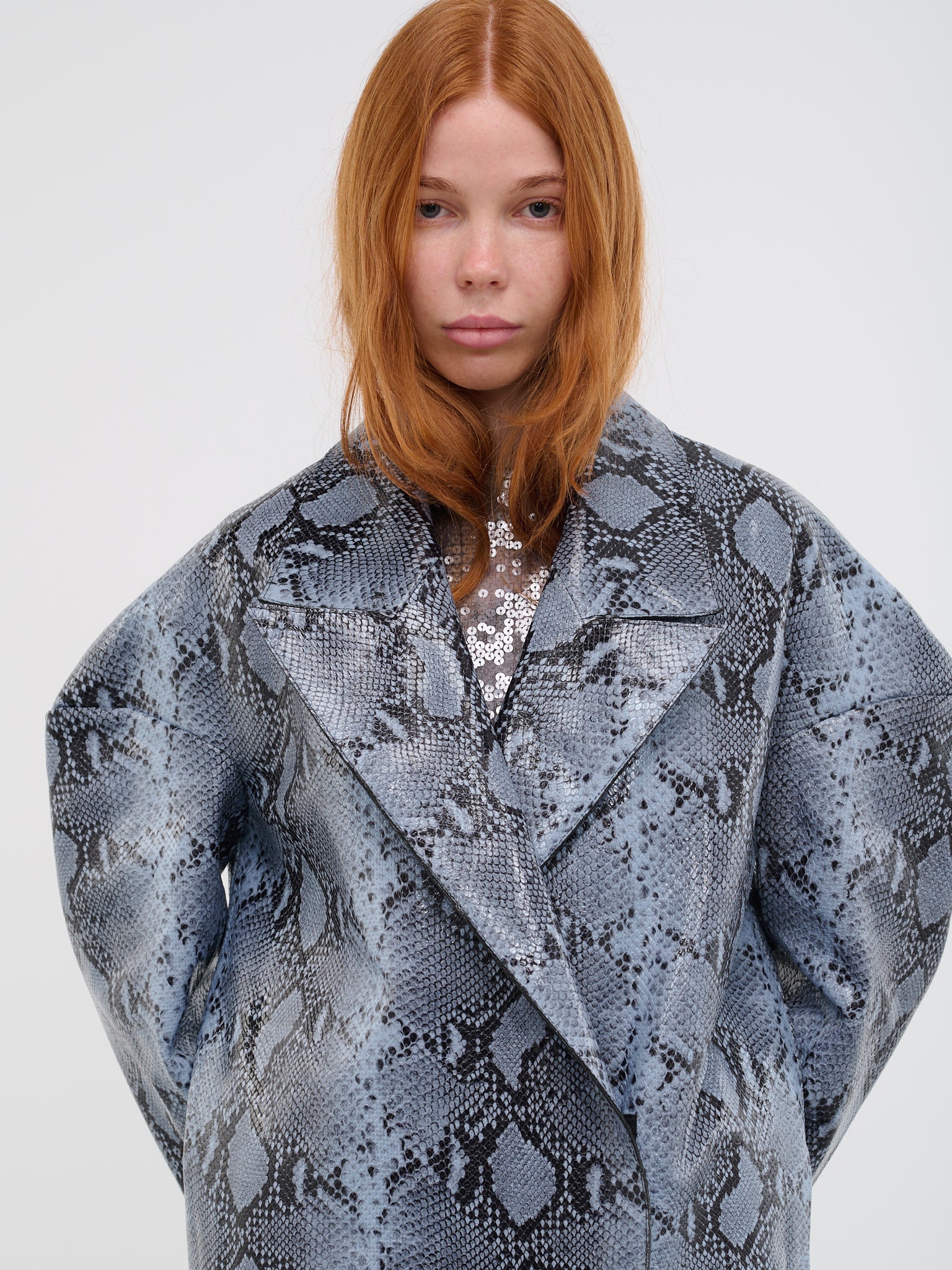 Minerva Python Coat (C-030-PIPER-MOODY-BLUE)