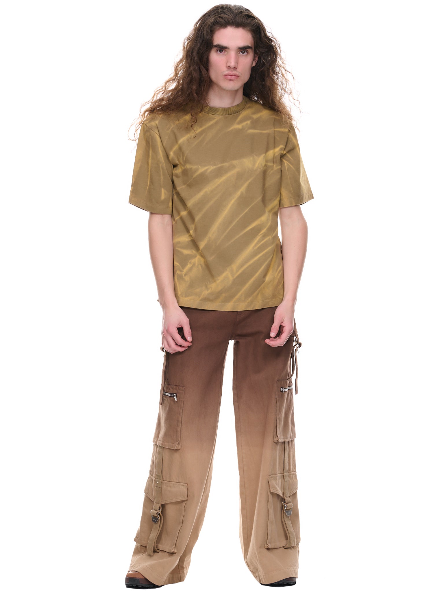 SONG FOR THE MUTE, Tie Dyed Cropped Cargo Pants, Men