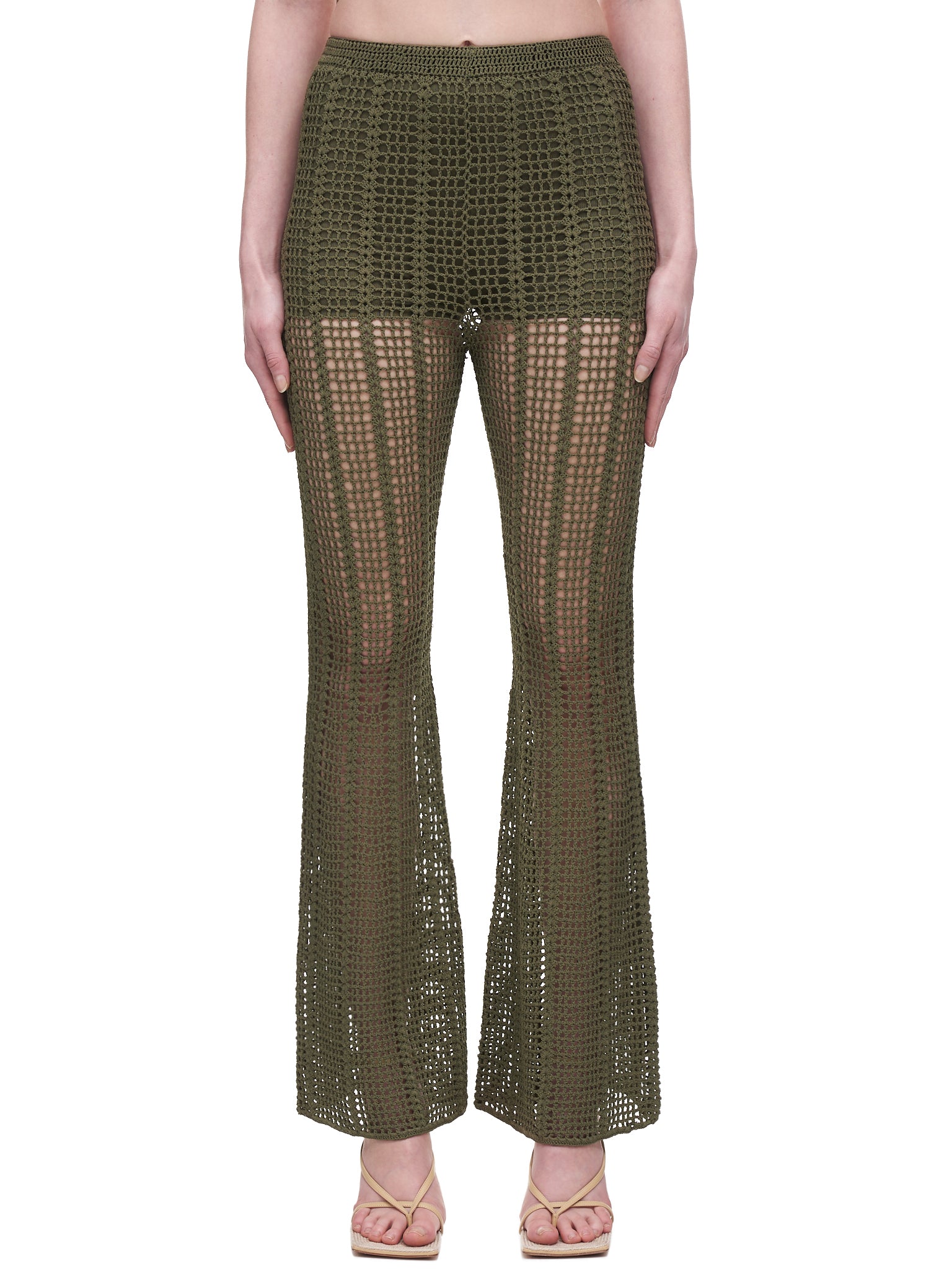 Dion Lee crochet mini shorts - Green