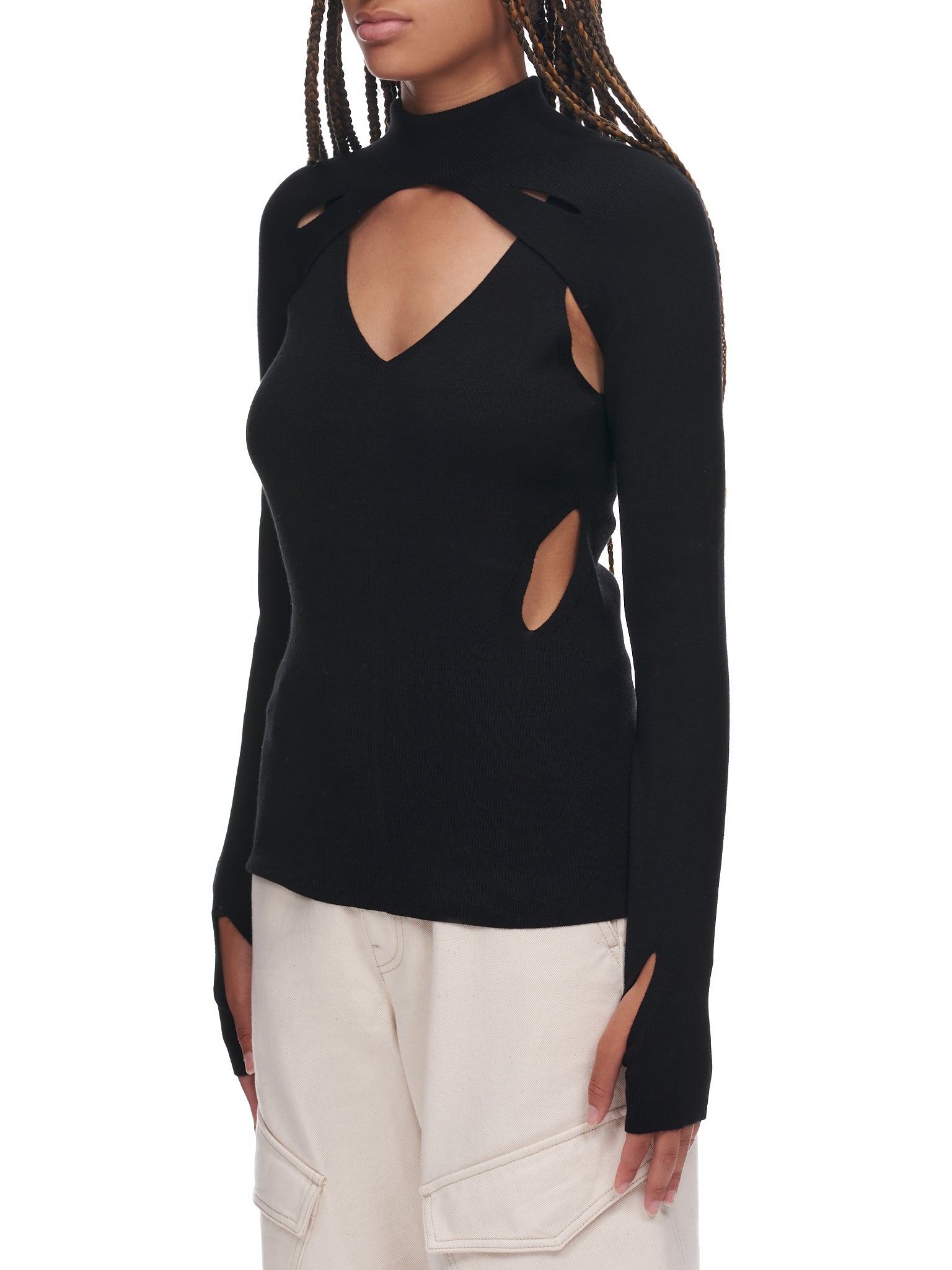 (C7078P22-BLACK) Skivvy Slit Merino Lock Double