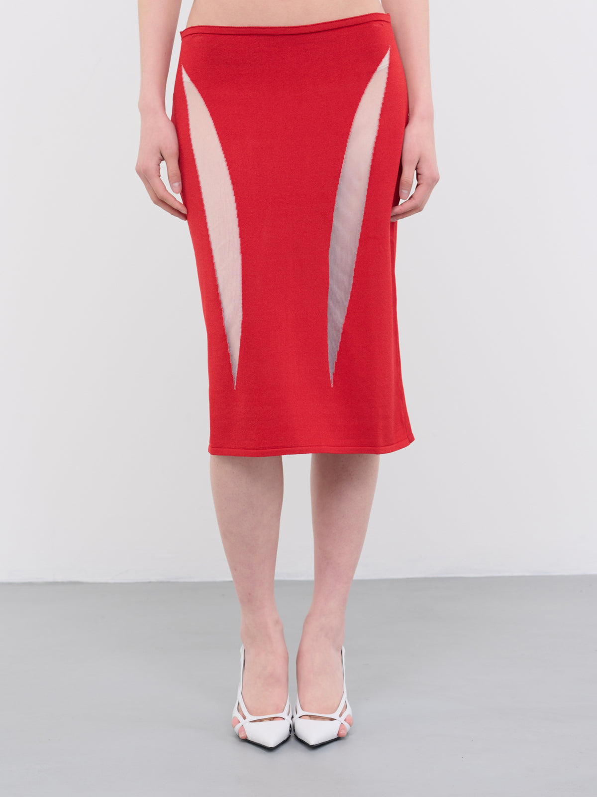 Slash Midi Skirt (CL06-RED)
