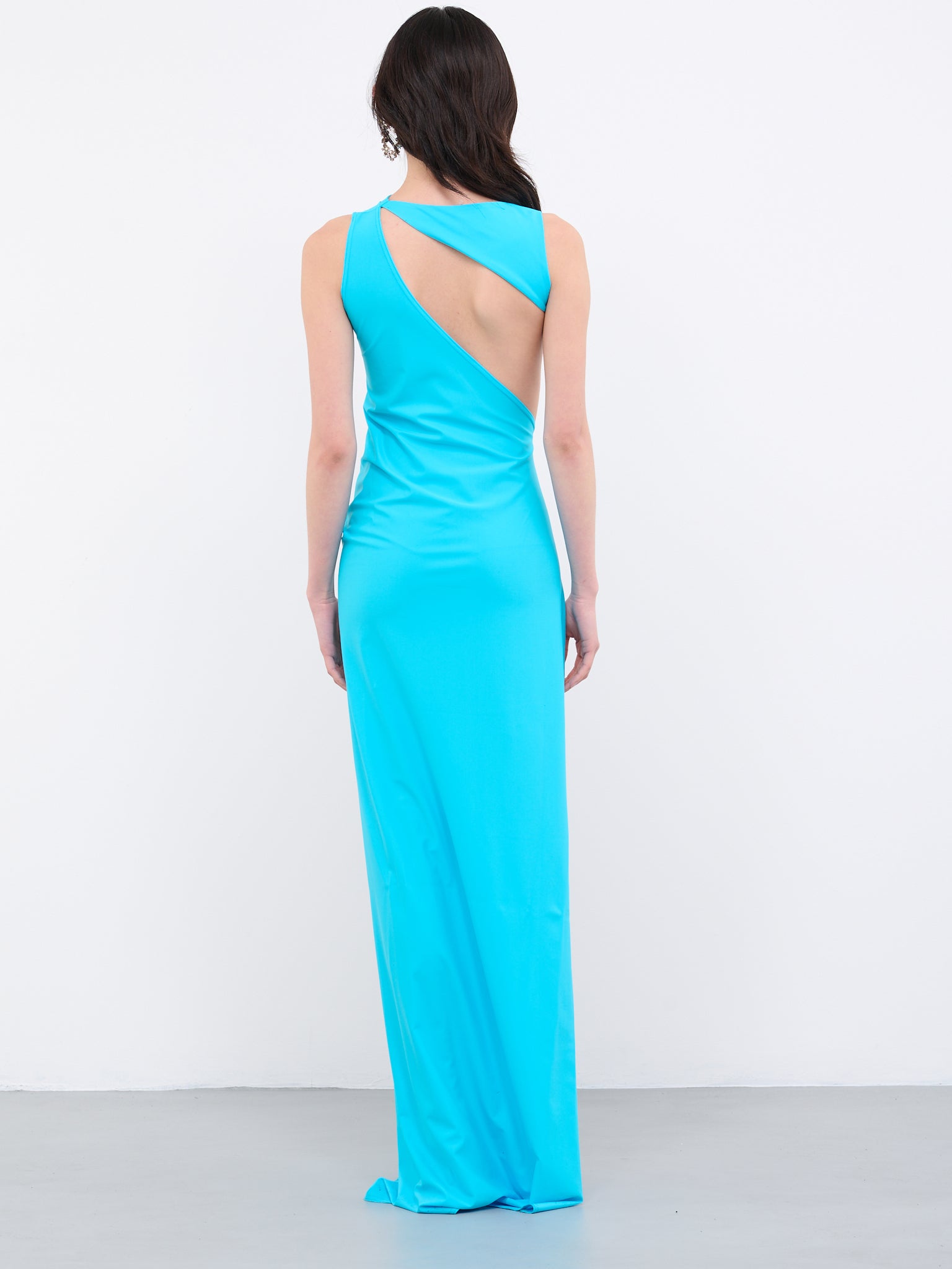 Slash Jersey Gown (CL35-TURQUOISE)