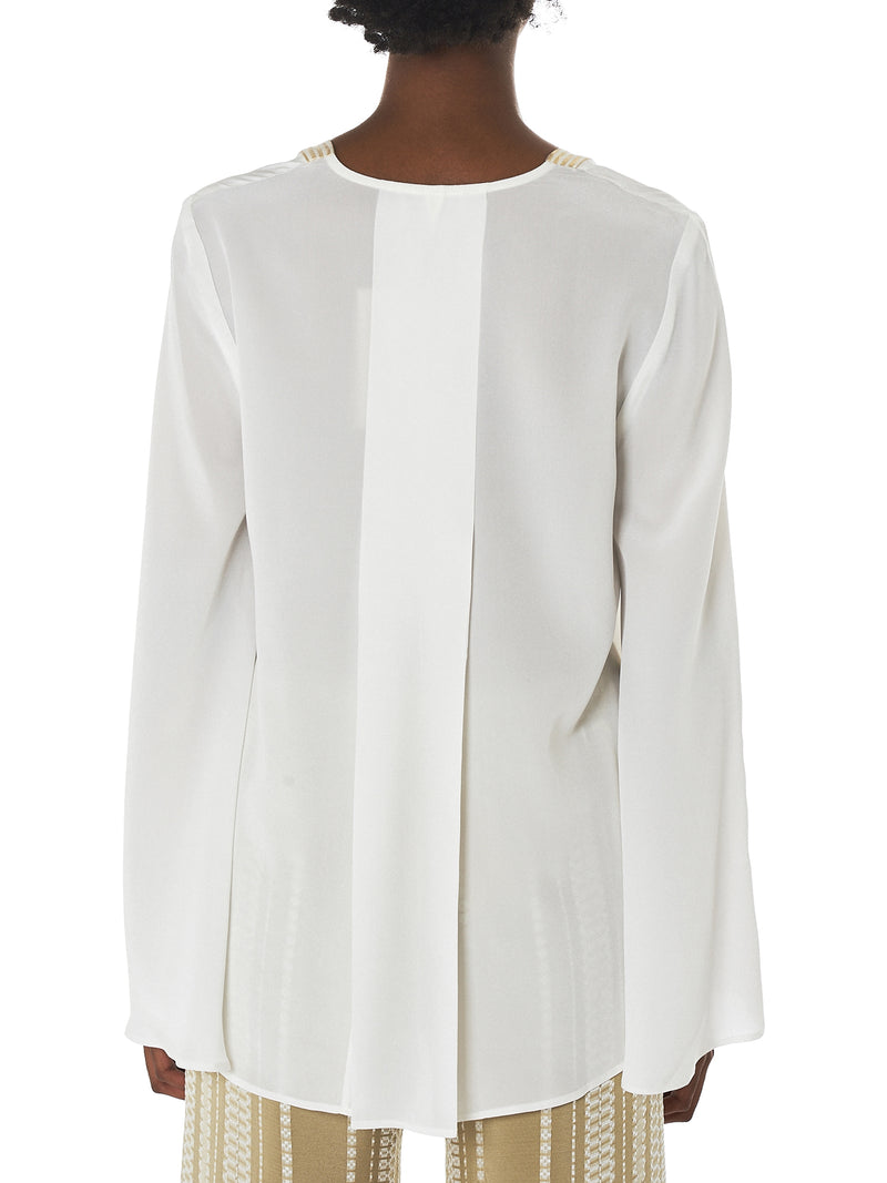 Zeus + Dione Gold Striped Blouse - Hlorenzo Back