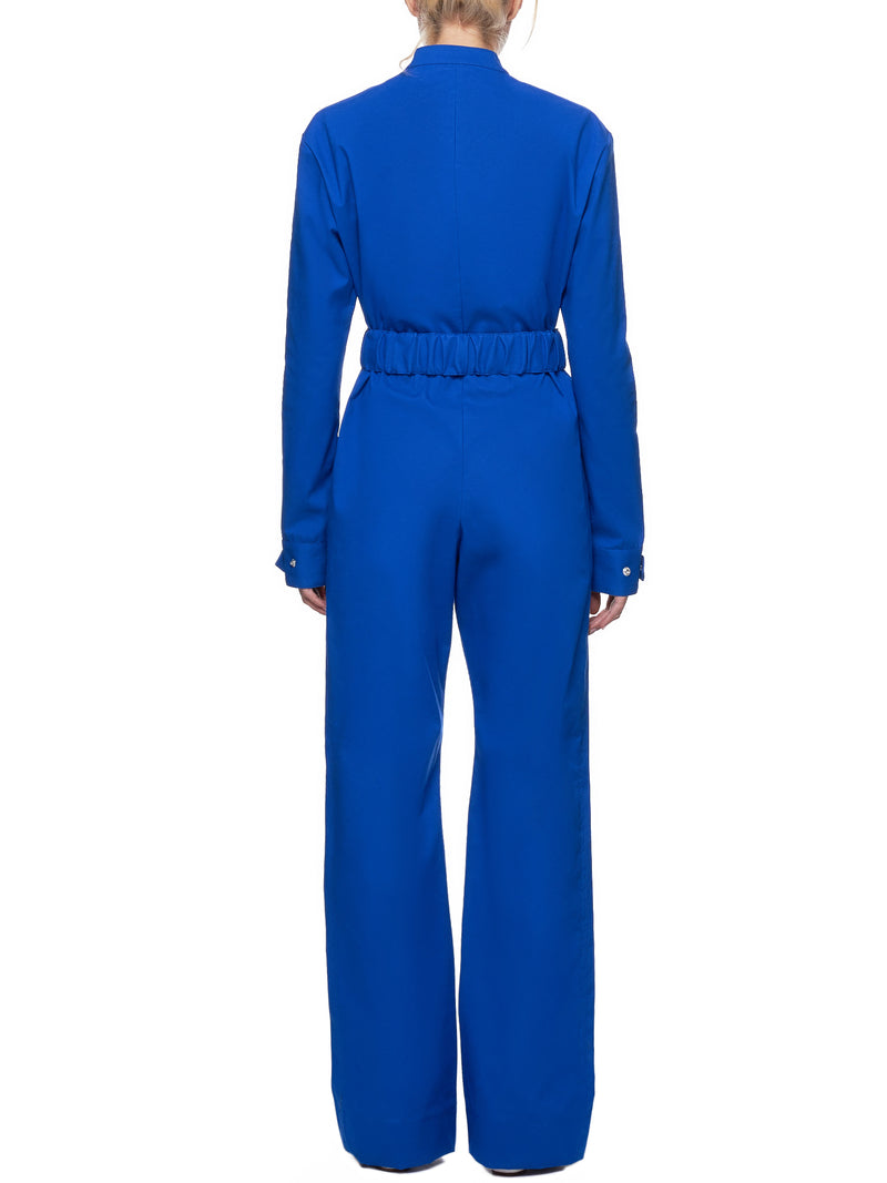 Bonded Cotton Belted Overall Jumpsuit (COMB1001-BC-ROYAL-BLUE)
