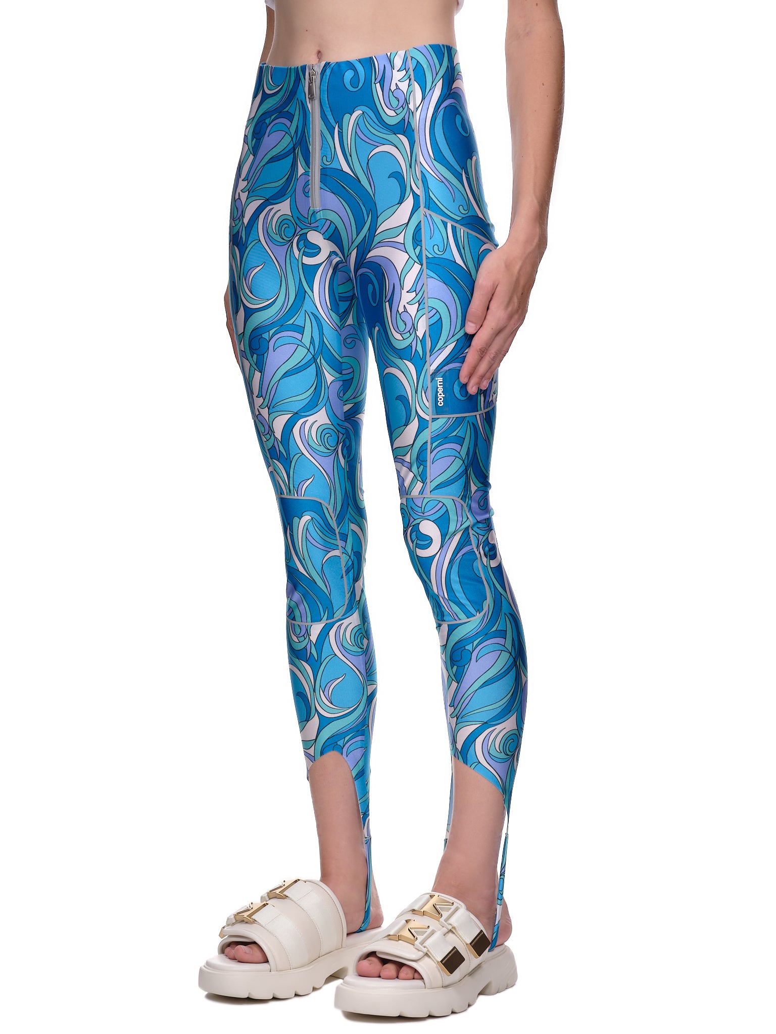 Coperni Paisley Print Stirrup Tights | H. Lorenzo - side 